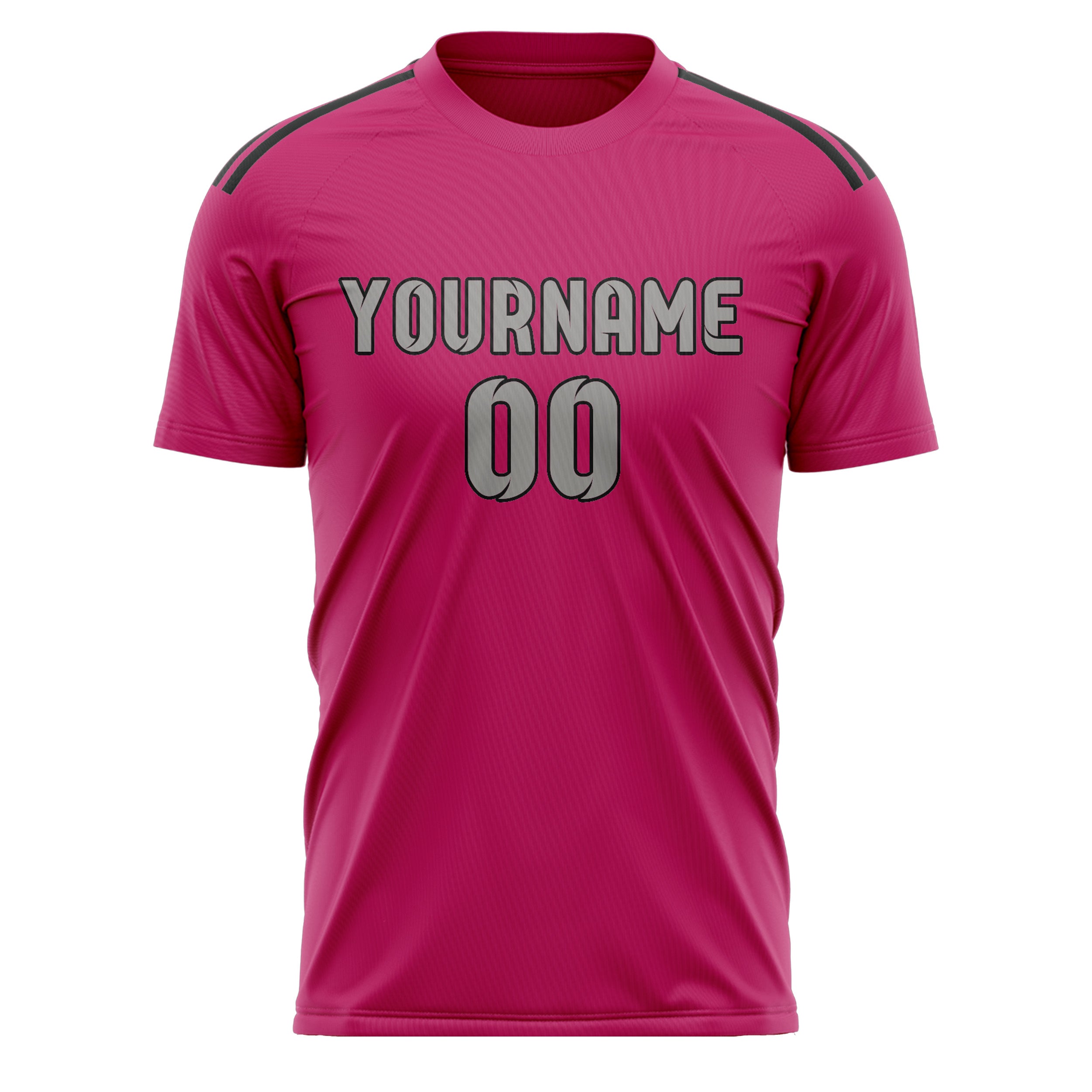 Custom Pink Gray Soccer Jersey