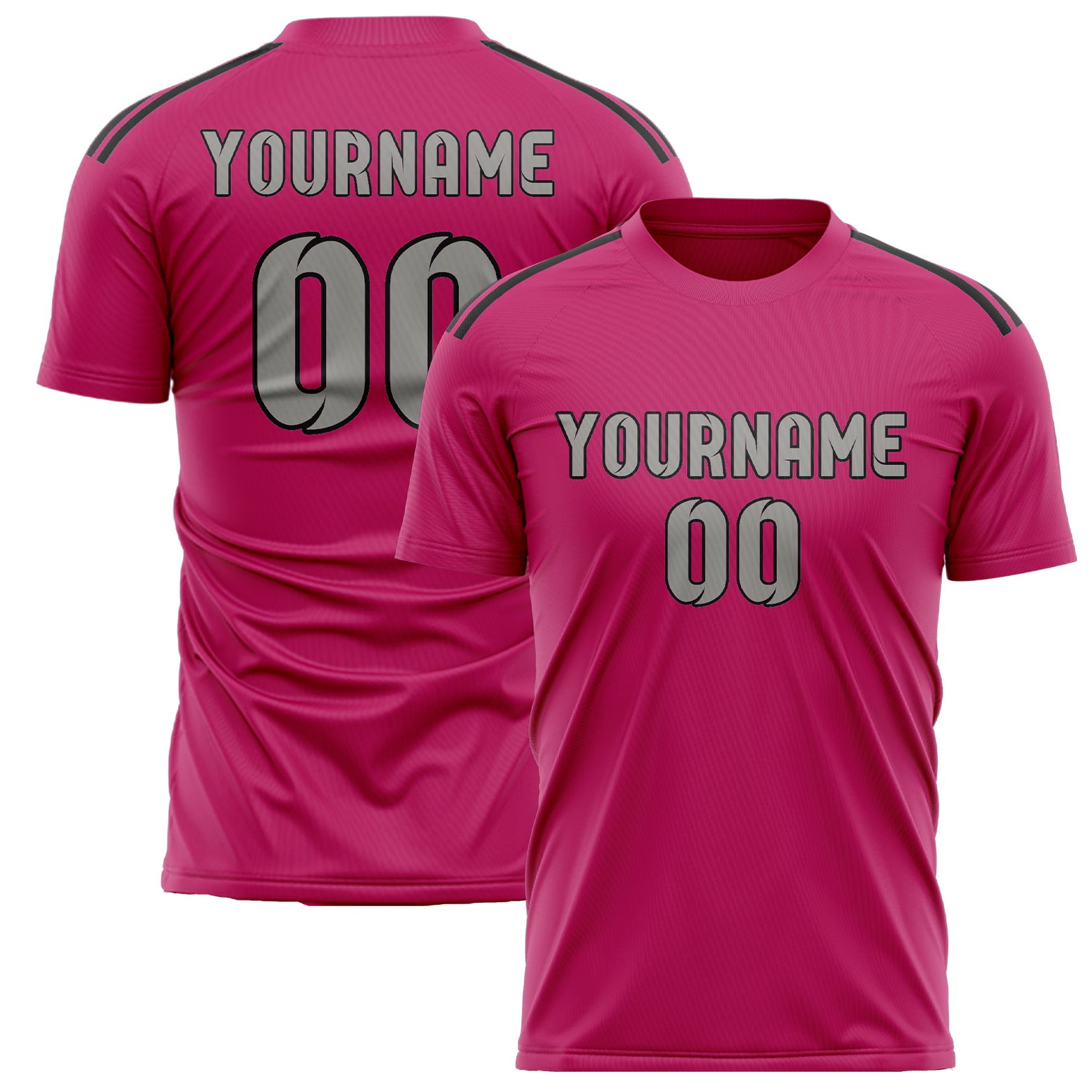Custom Pink Gray Soccer Jersey