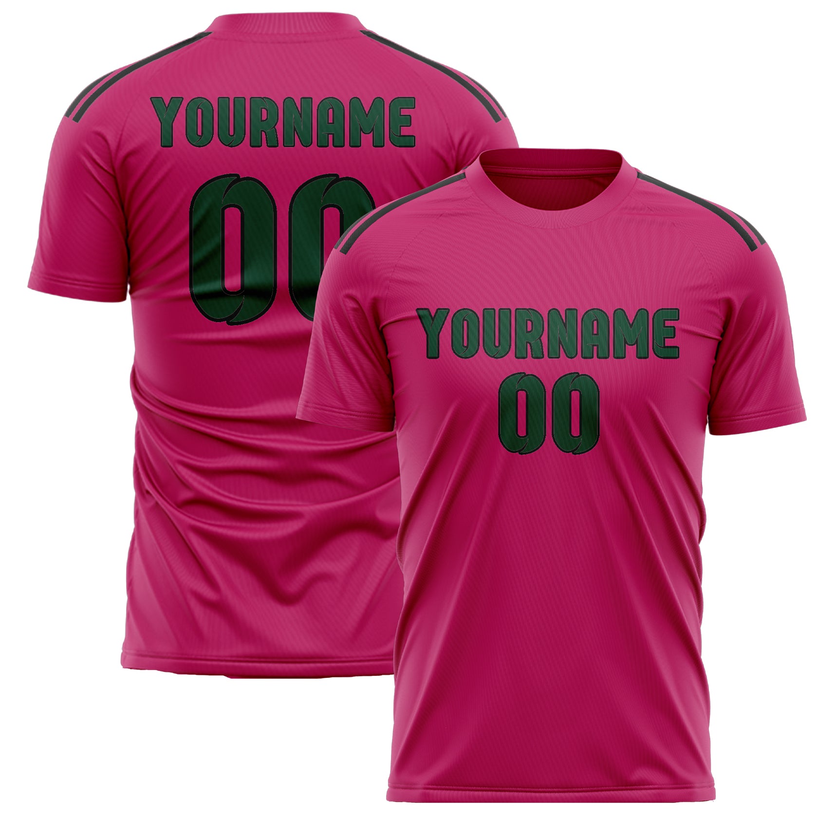 Custom Pink Green Soccer Jersey