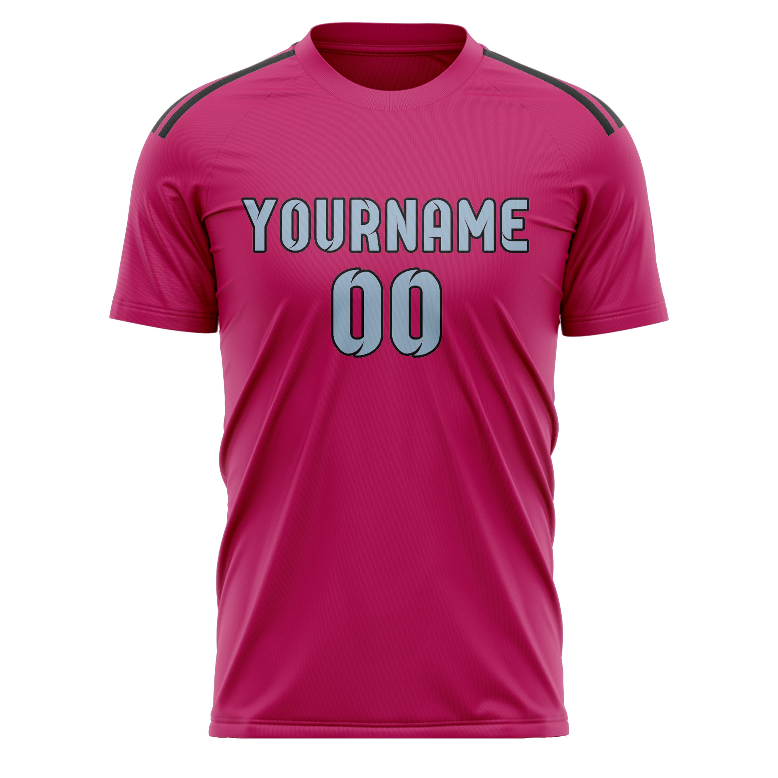 Custom Pink Light Blue Soccer Jersey