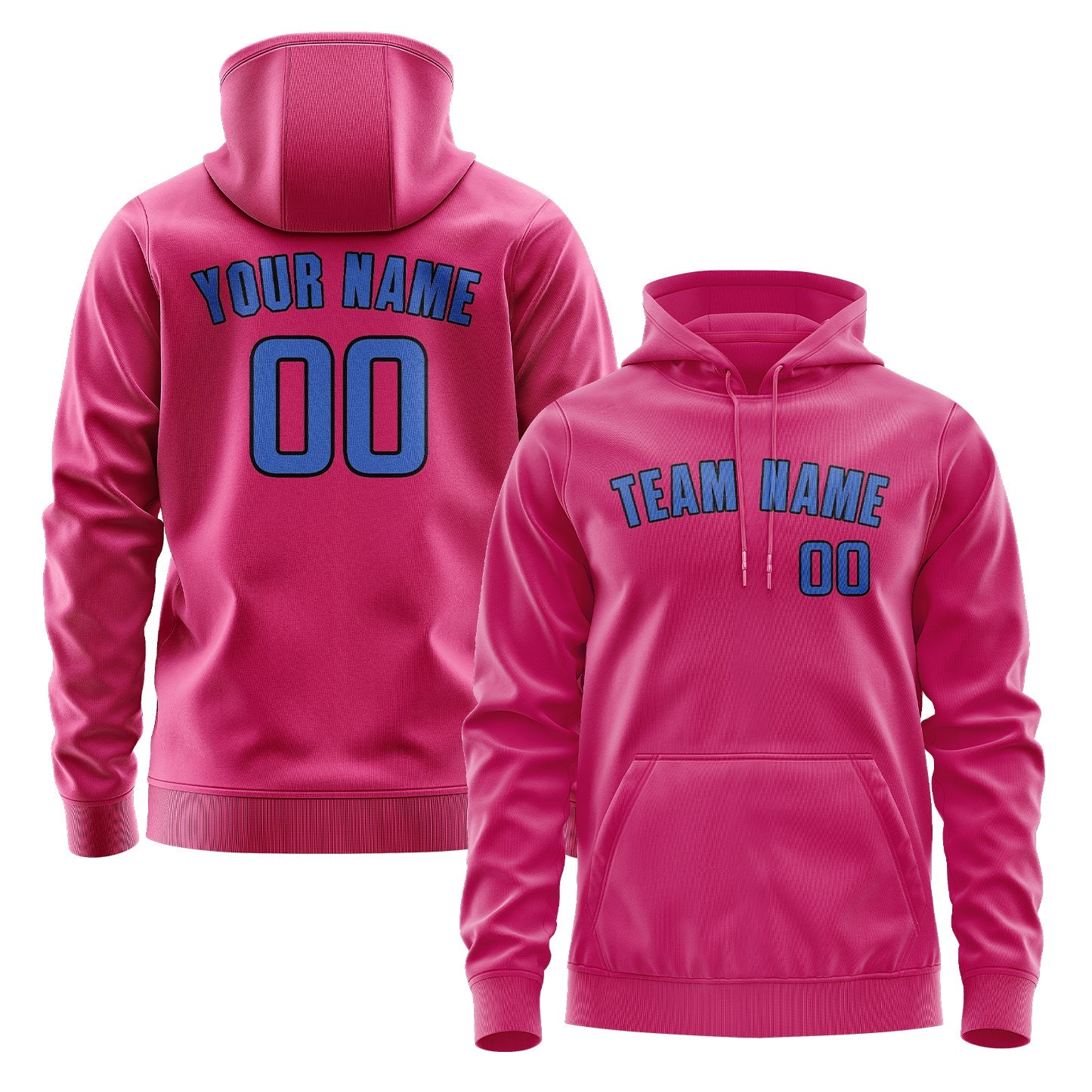 Custom Pink Sky Blue Hoodie