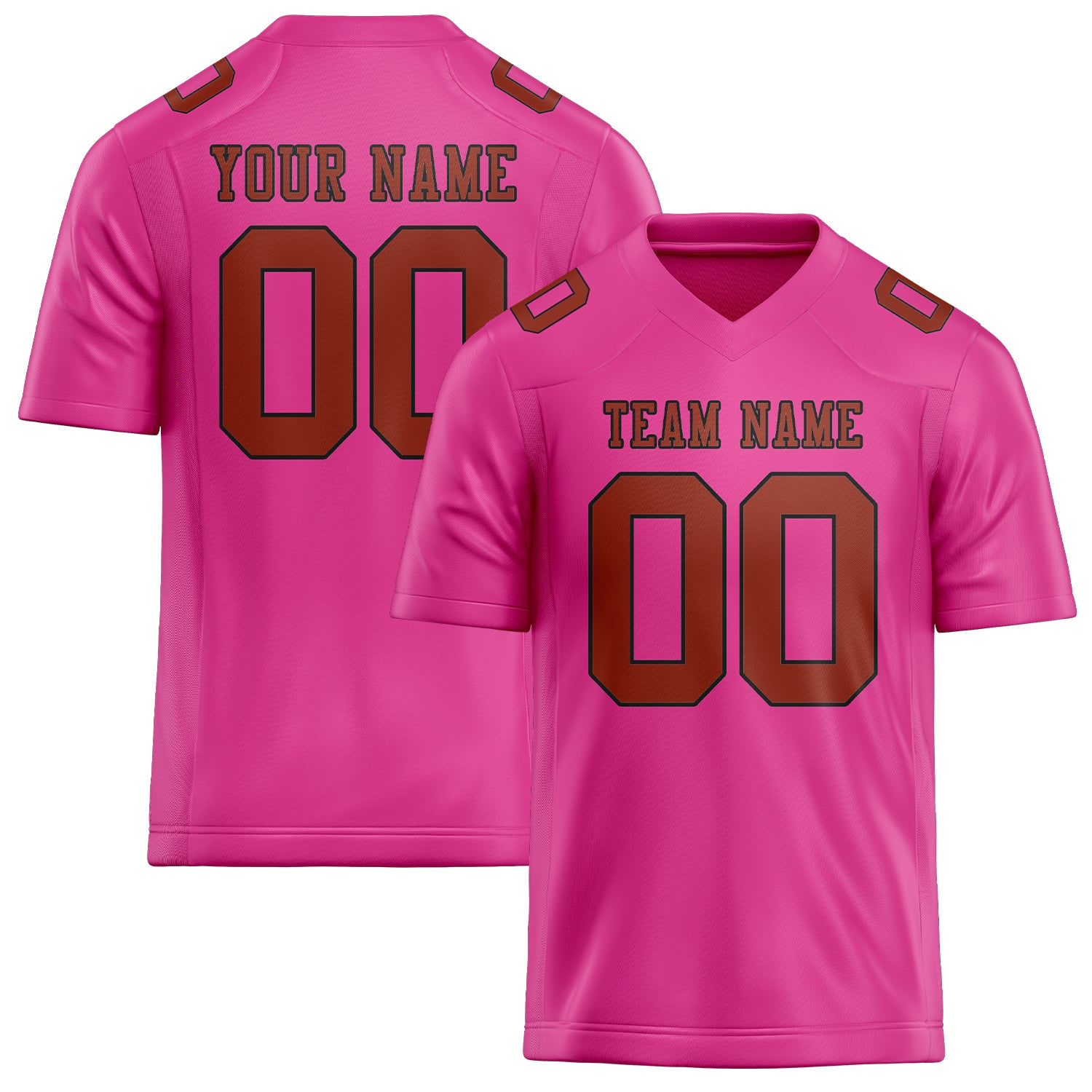 Custom Pink Coral Red Football Jersey