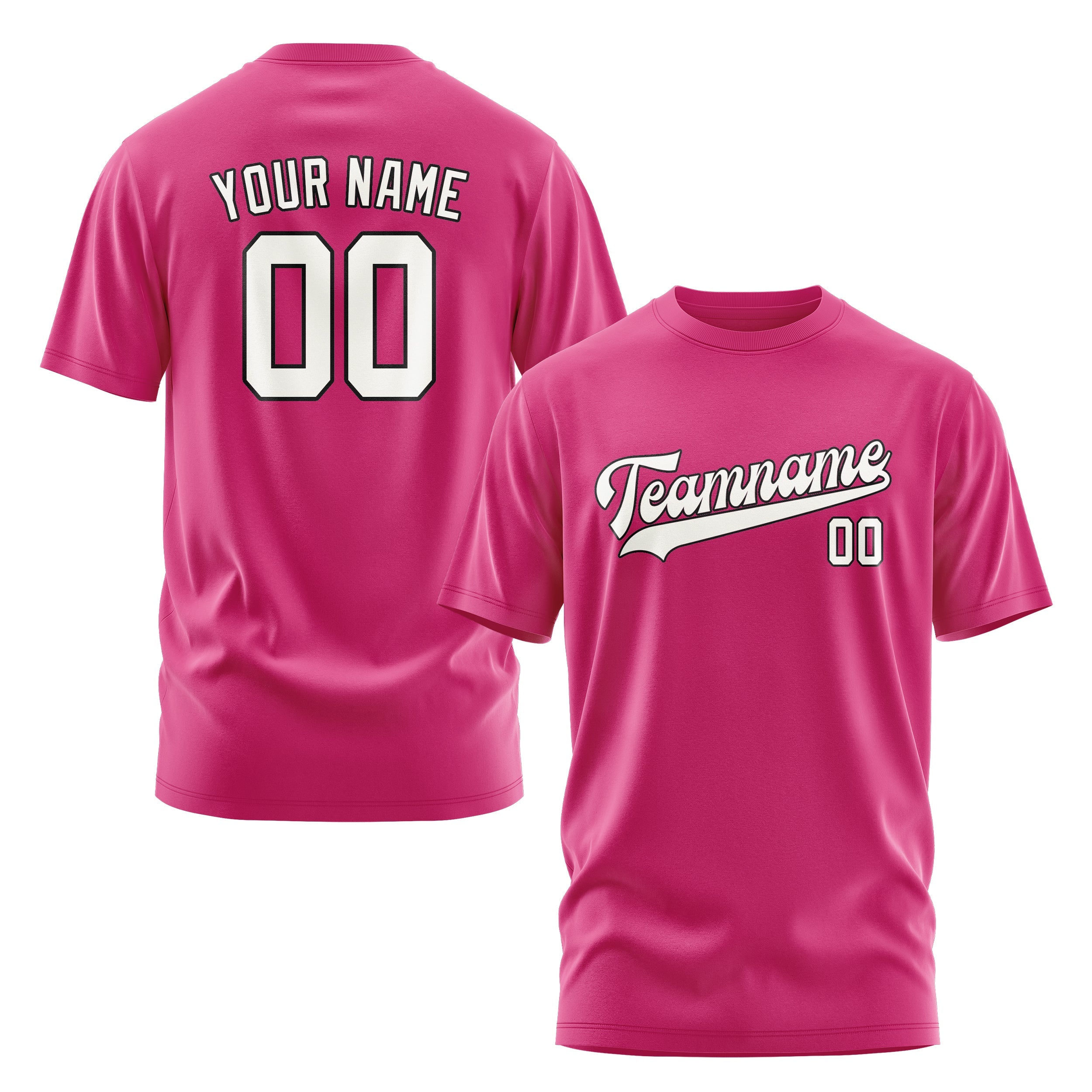 Custom Pink White T-Shirt