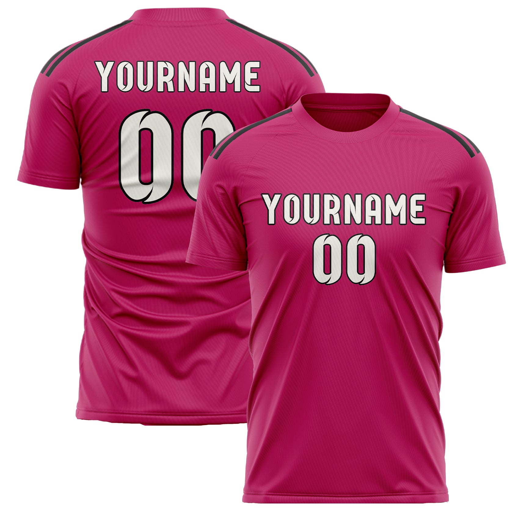 Custom Pink White Soccer Jersey