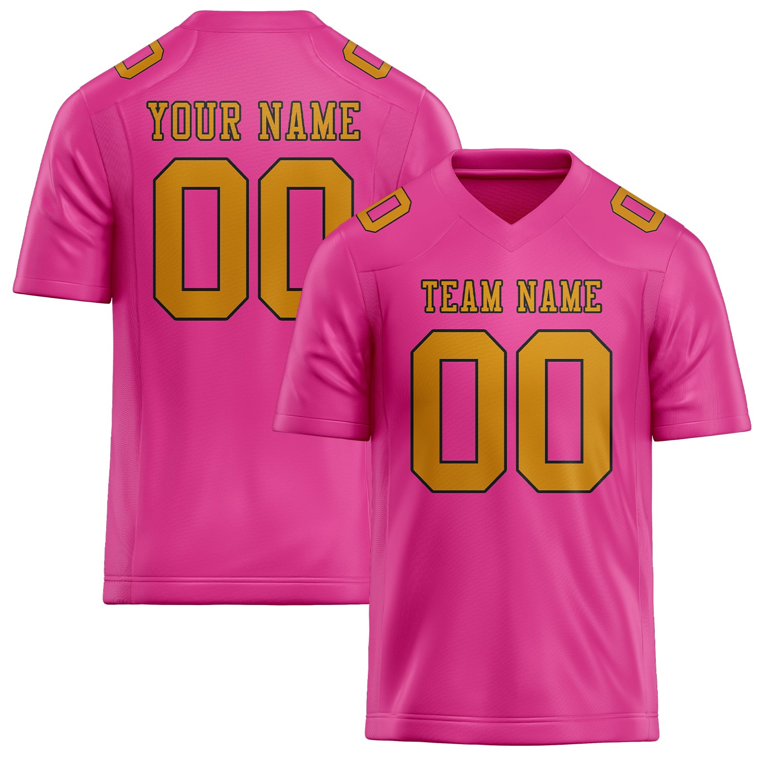 Custom Pink Yellow Football Jersey