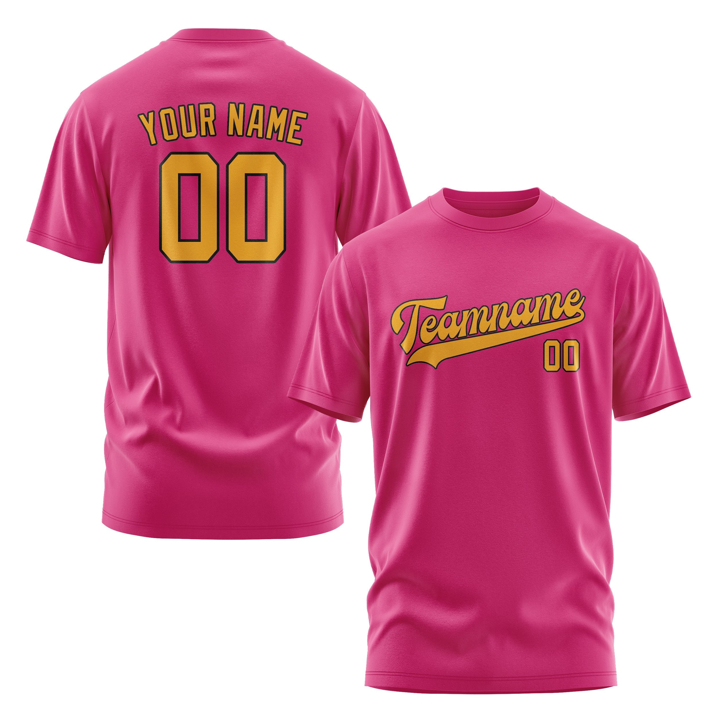 Custom Pink Yellow T-Shirt