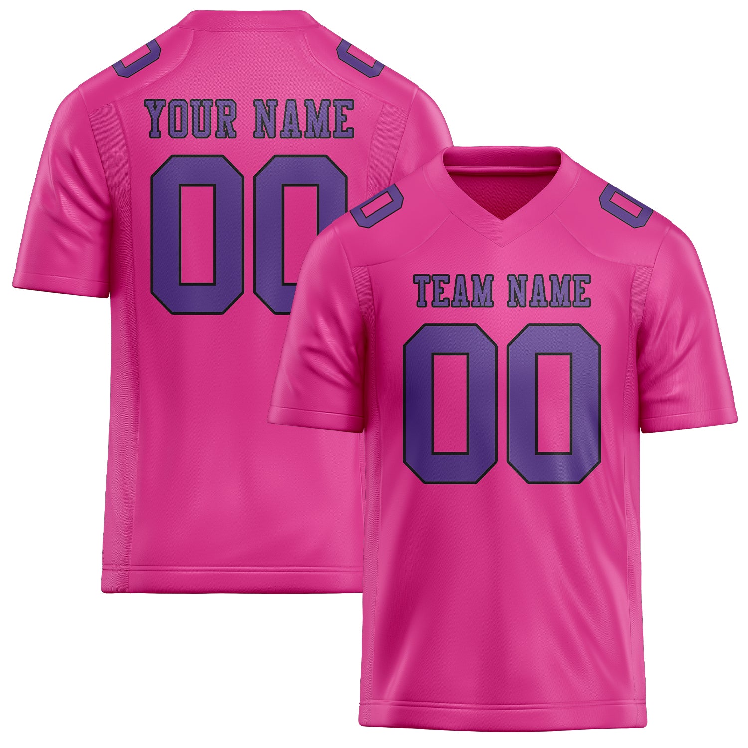 Custom Pink Light Purple Football Jersey