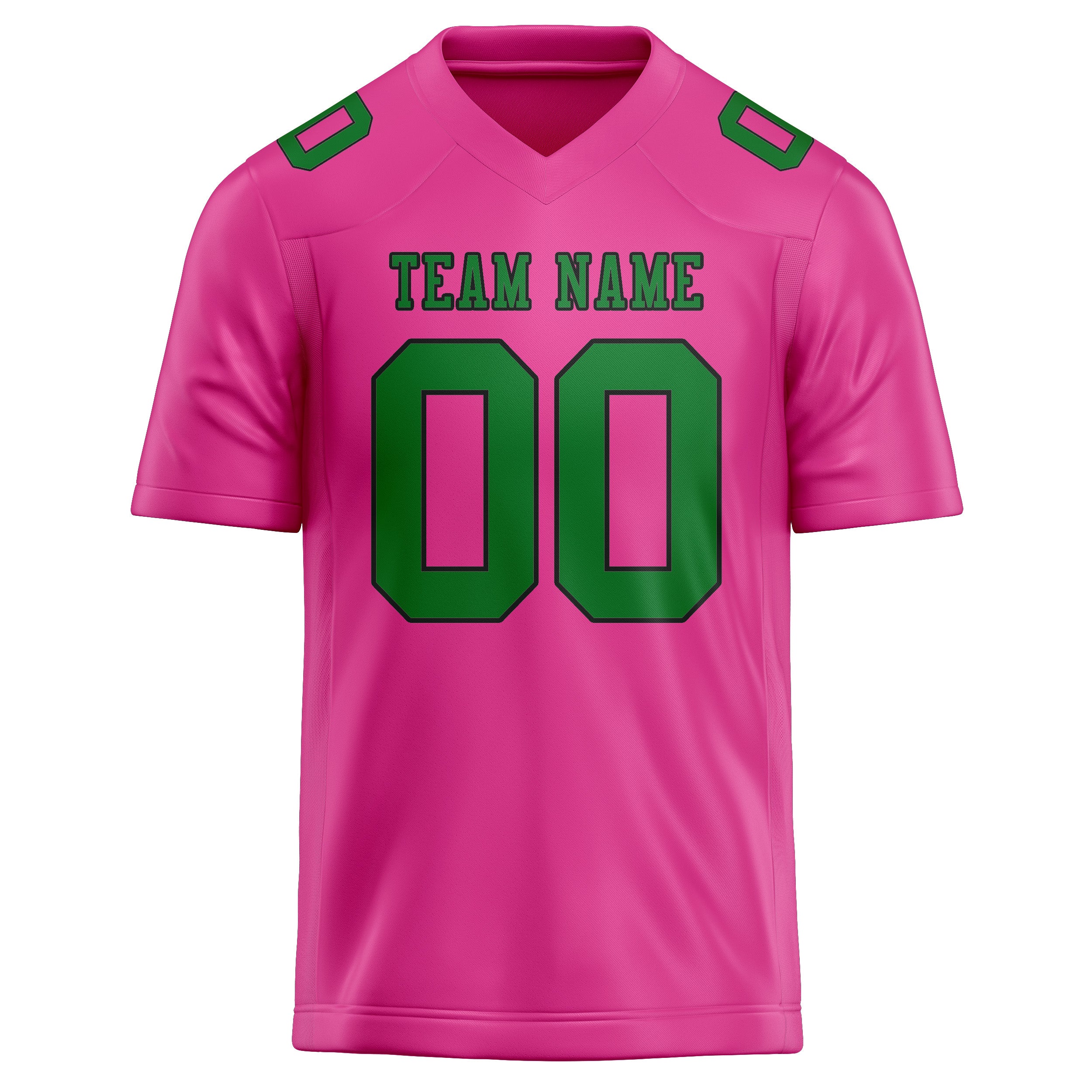 Custom Pink Emerald Green Football Jersey