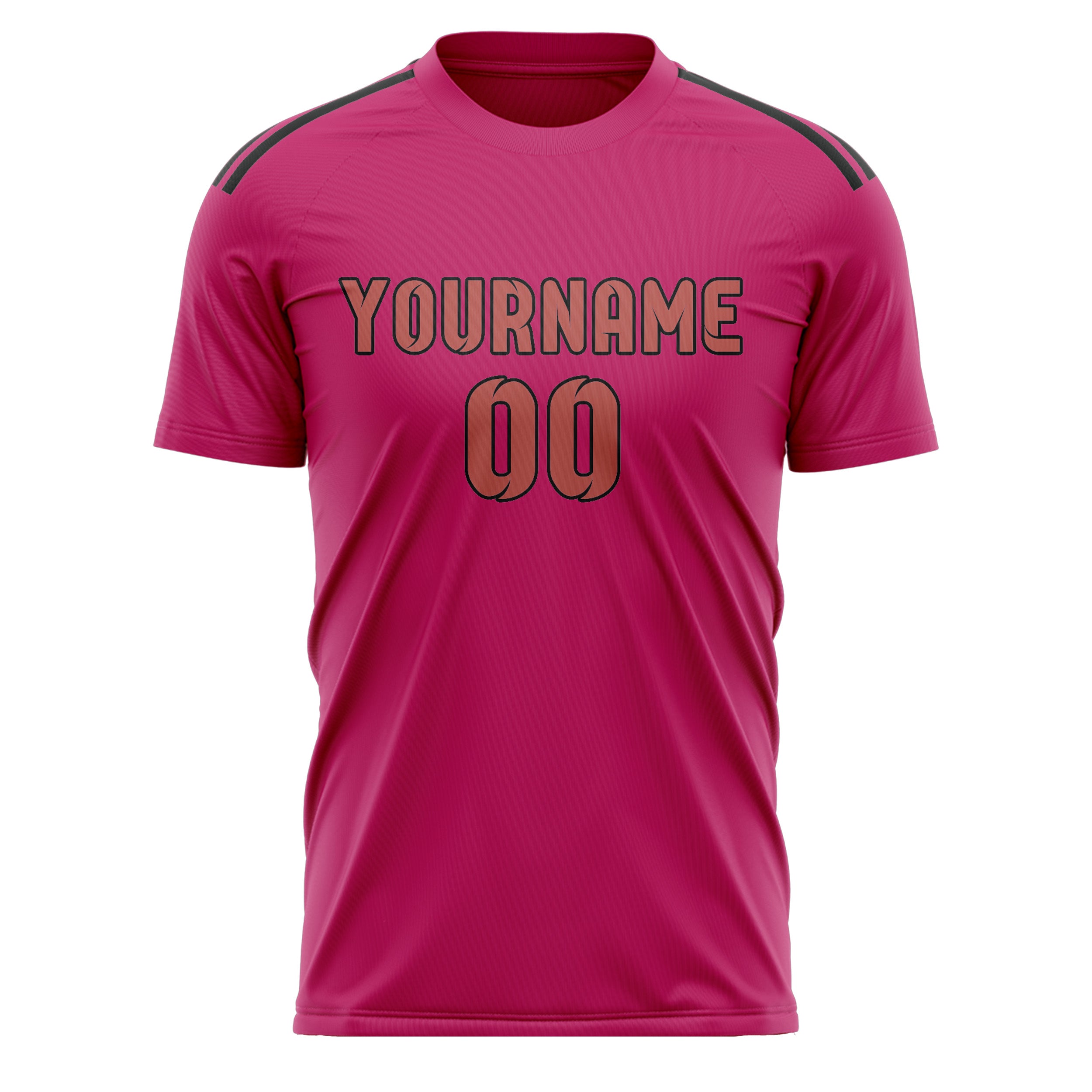 Custom Pink Copper Rose Soccer Jersey