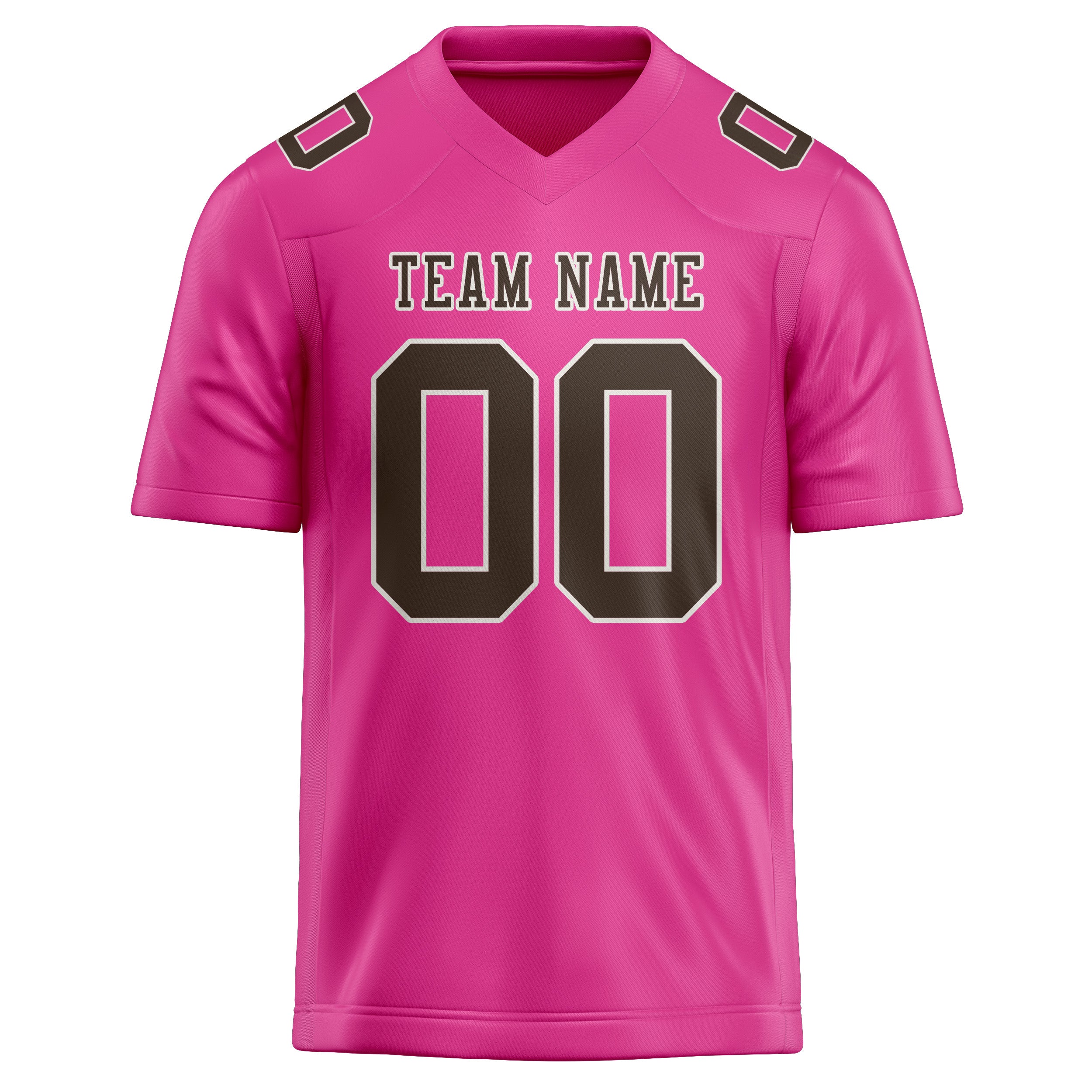Custom Pink Brown Football Jersey