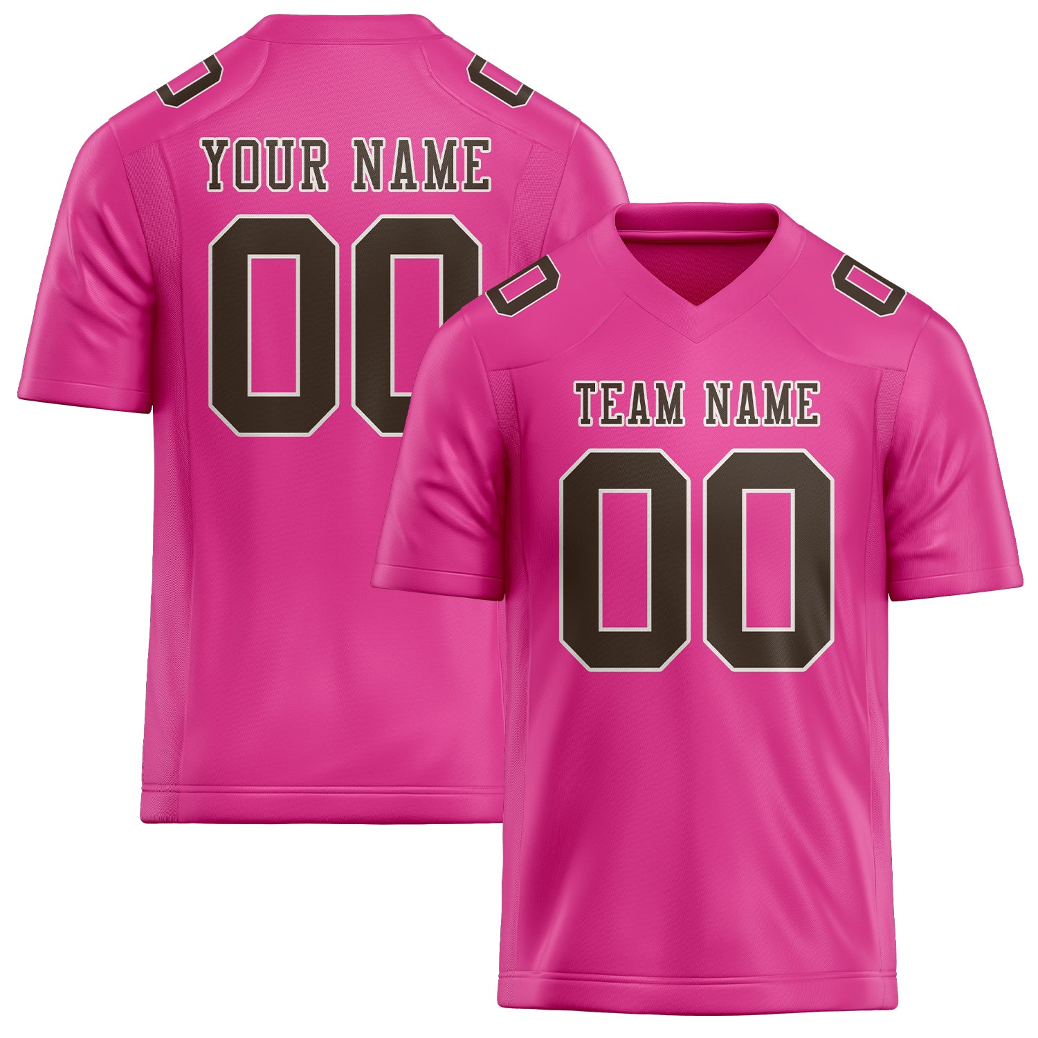 Custom Pink Brown Football Jersey