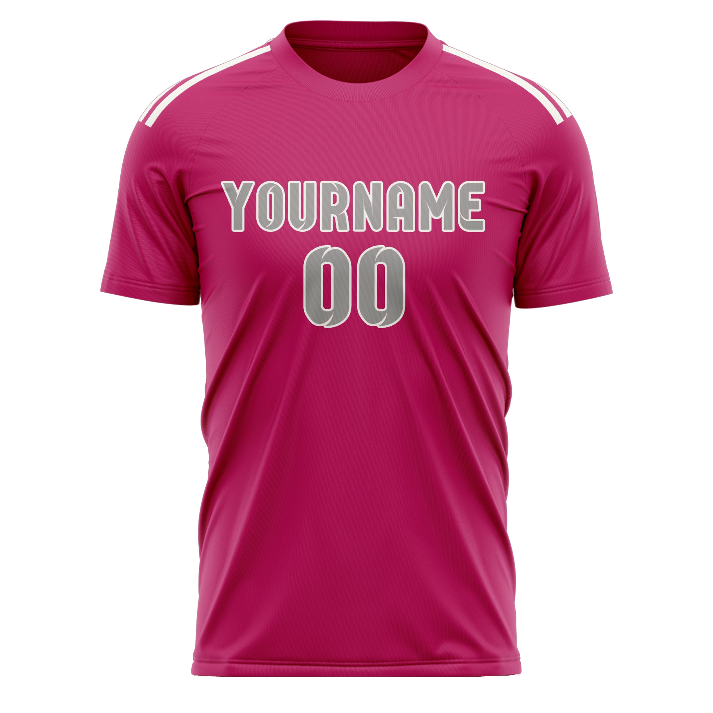 Custom Pink Gray Soccer Jersey