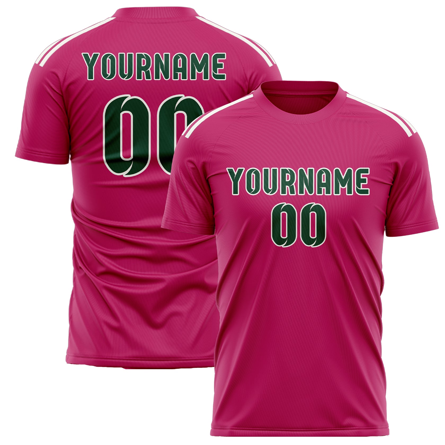 Custom Pink Green Soccer Jersey
