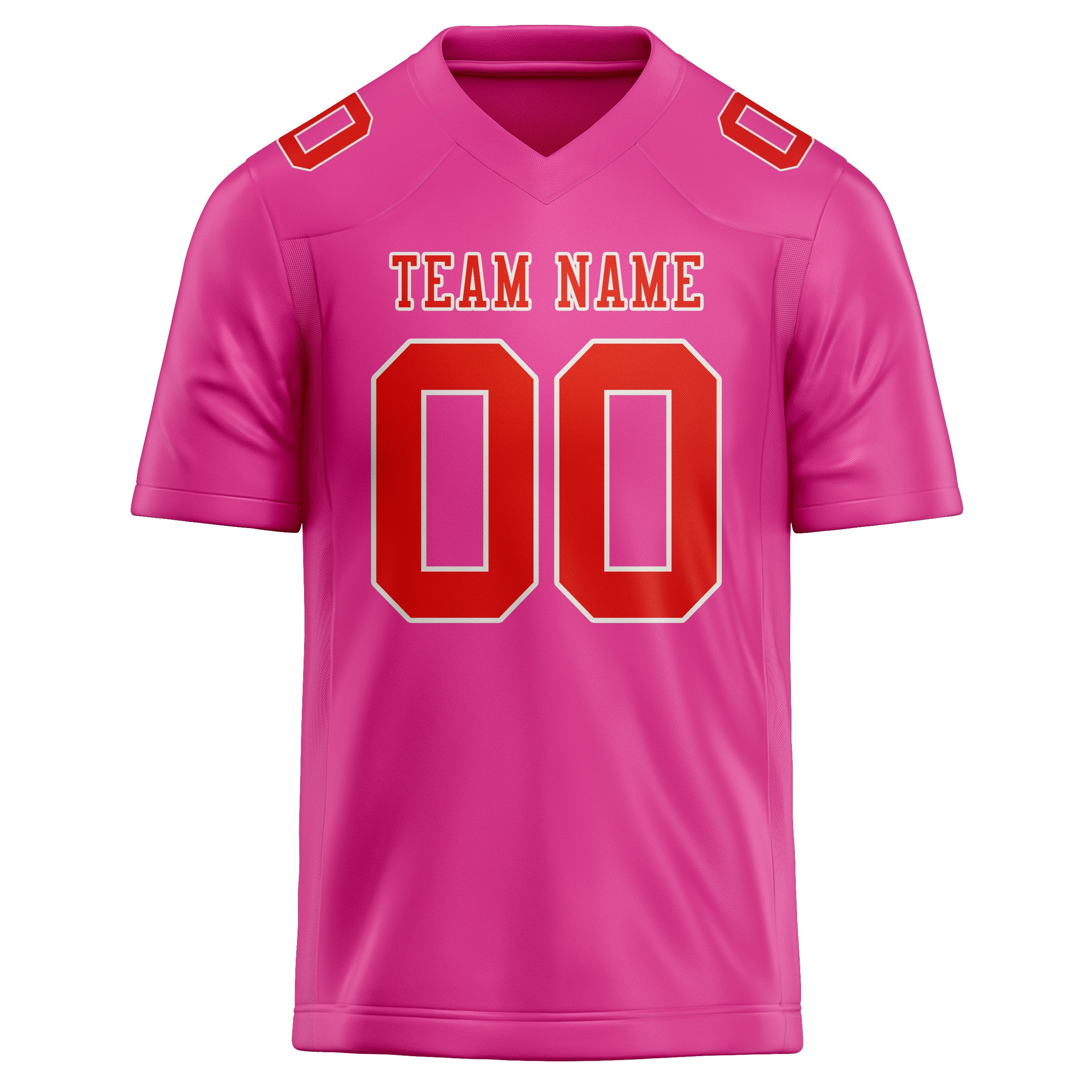 Custom Pink Orange Red Football Jersey
