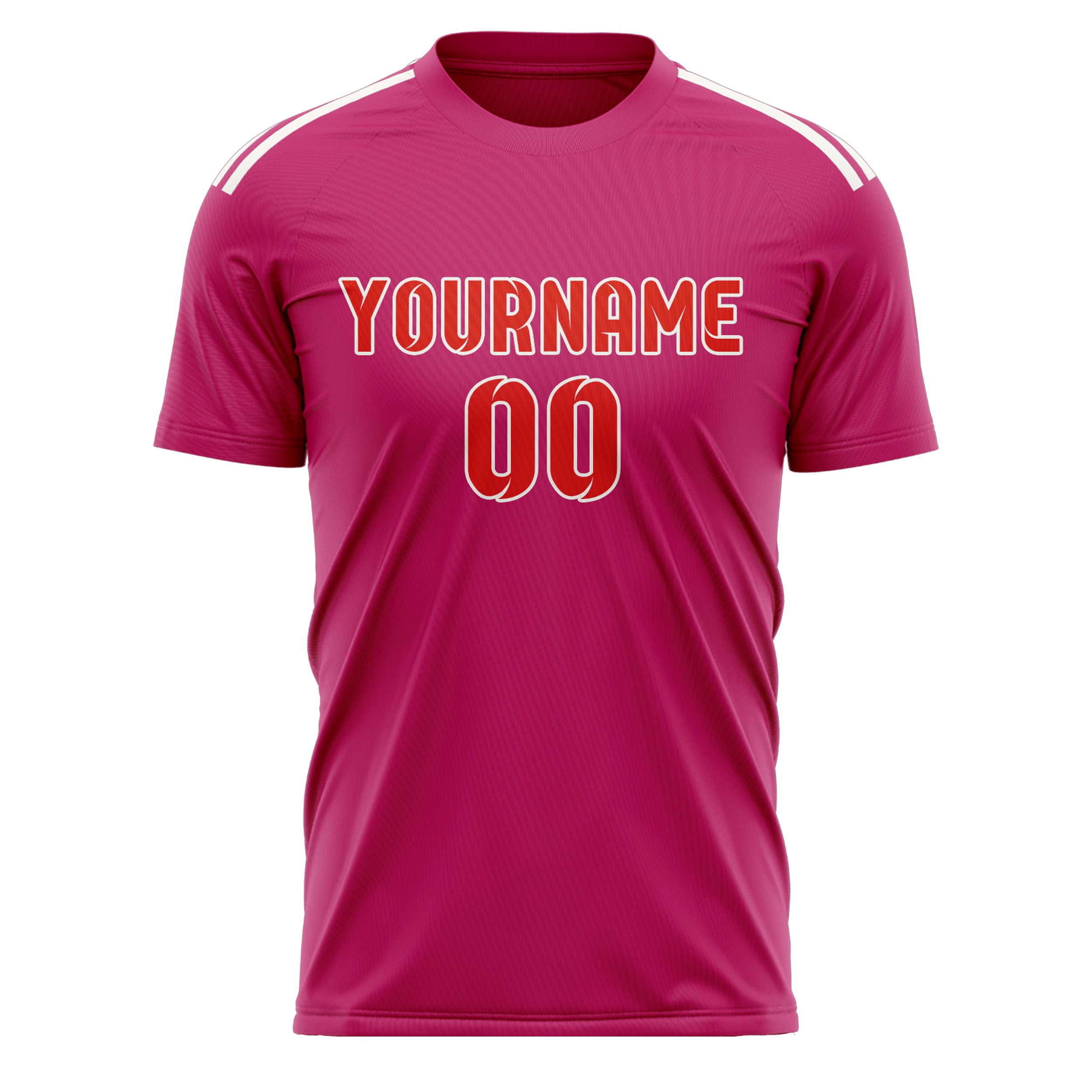 Custom Pink Orange Red Soccer Jersey