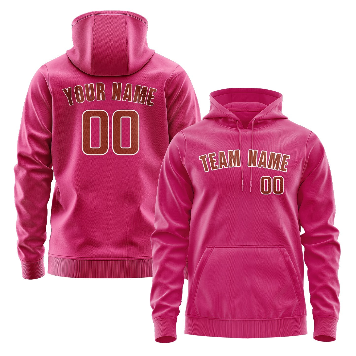 Custom Pink Coral Red Hoodie