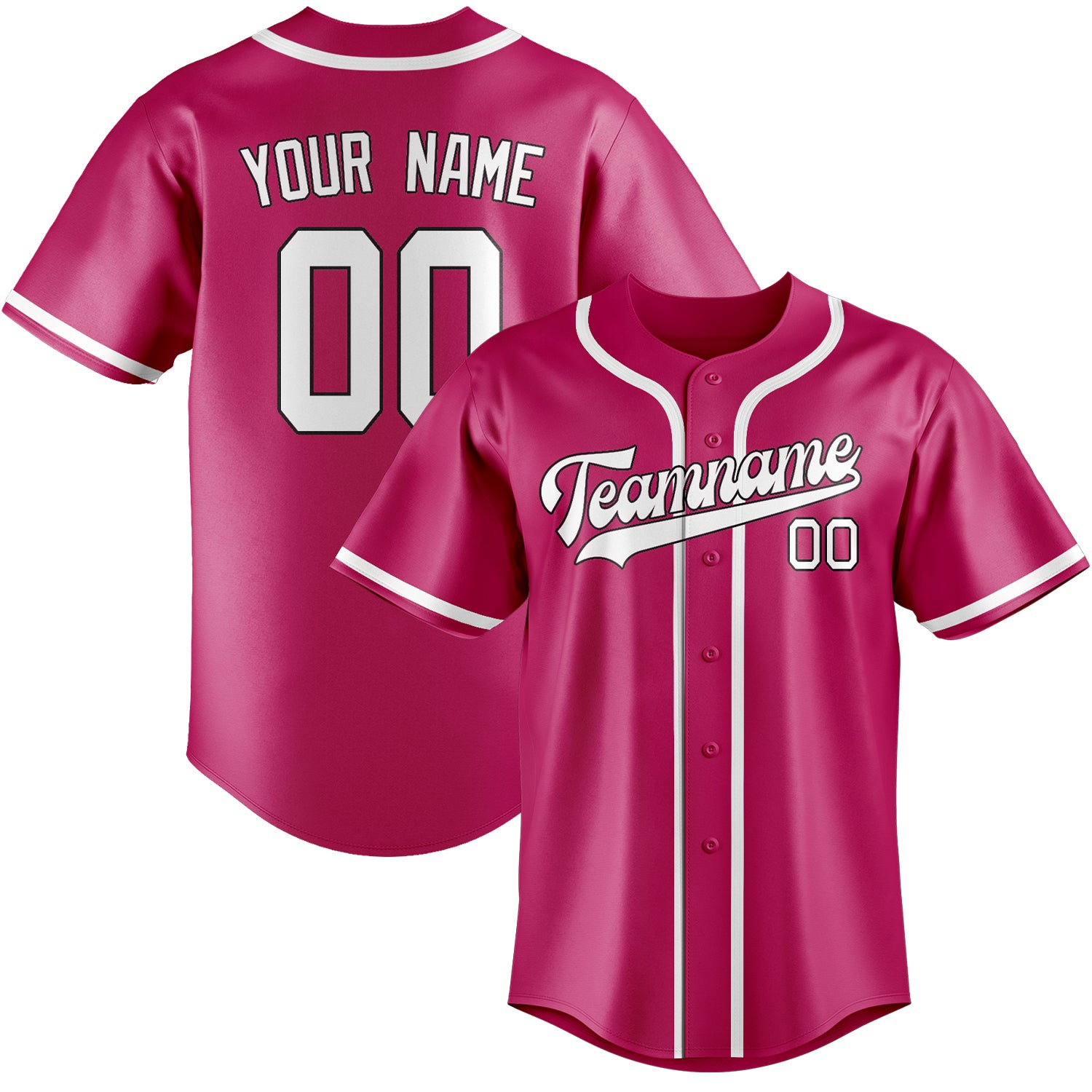 Custom Pink White Baseball Jersey