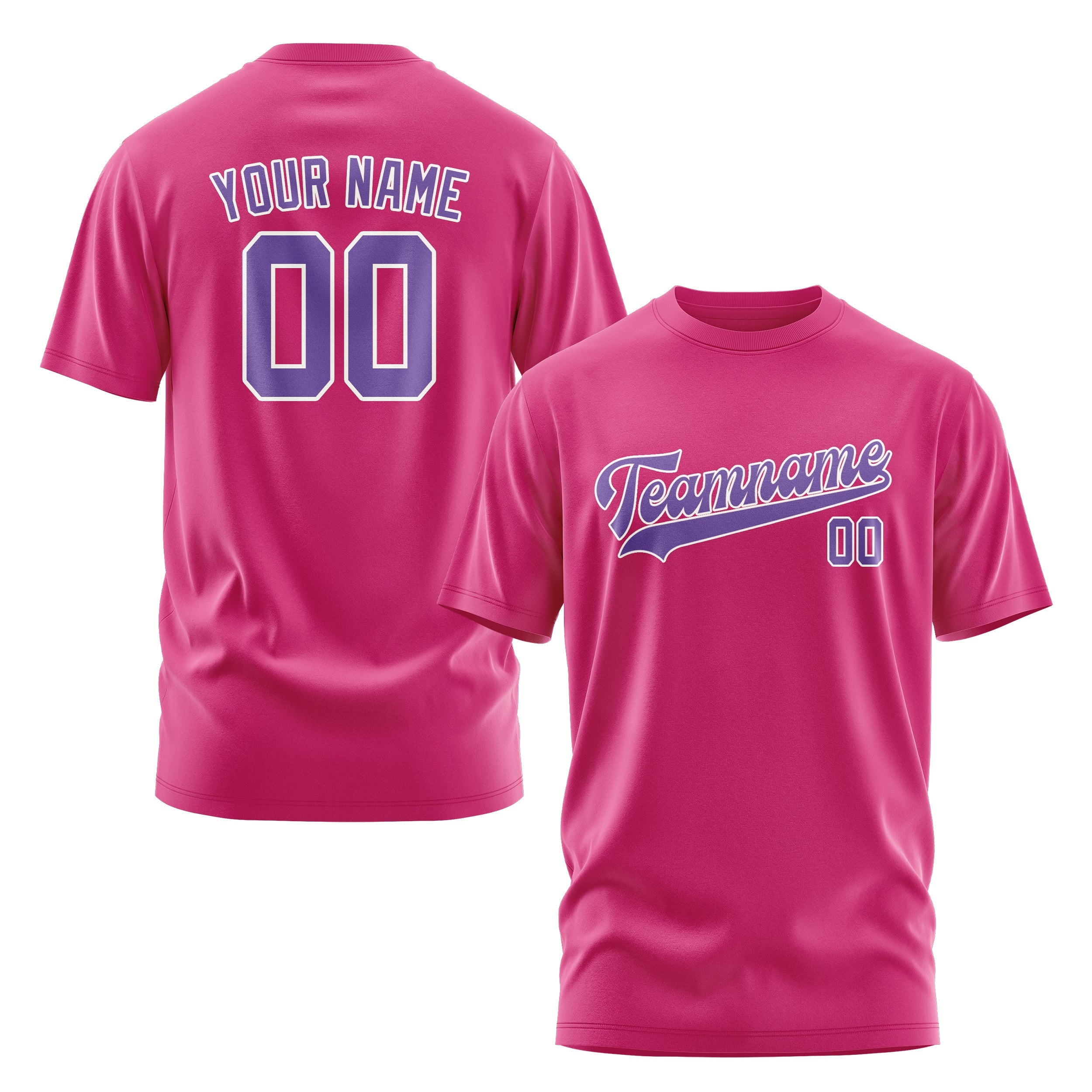 Custom Pink Light Purple T-Shirt