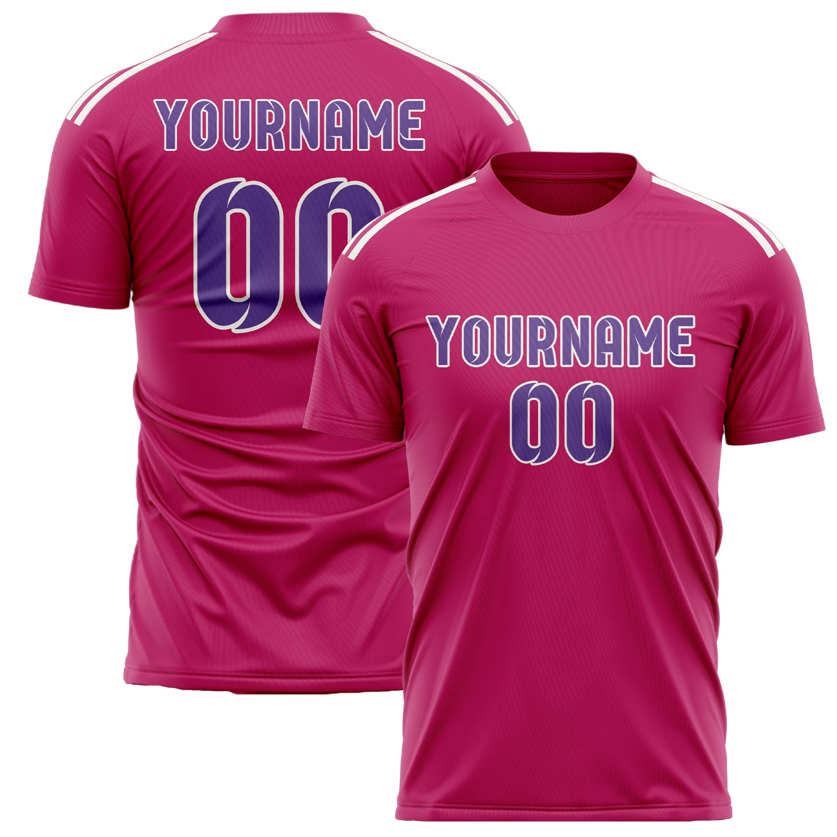 Custom Pink Light Purple Soccer Jersey