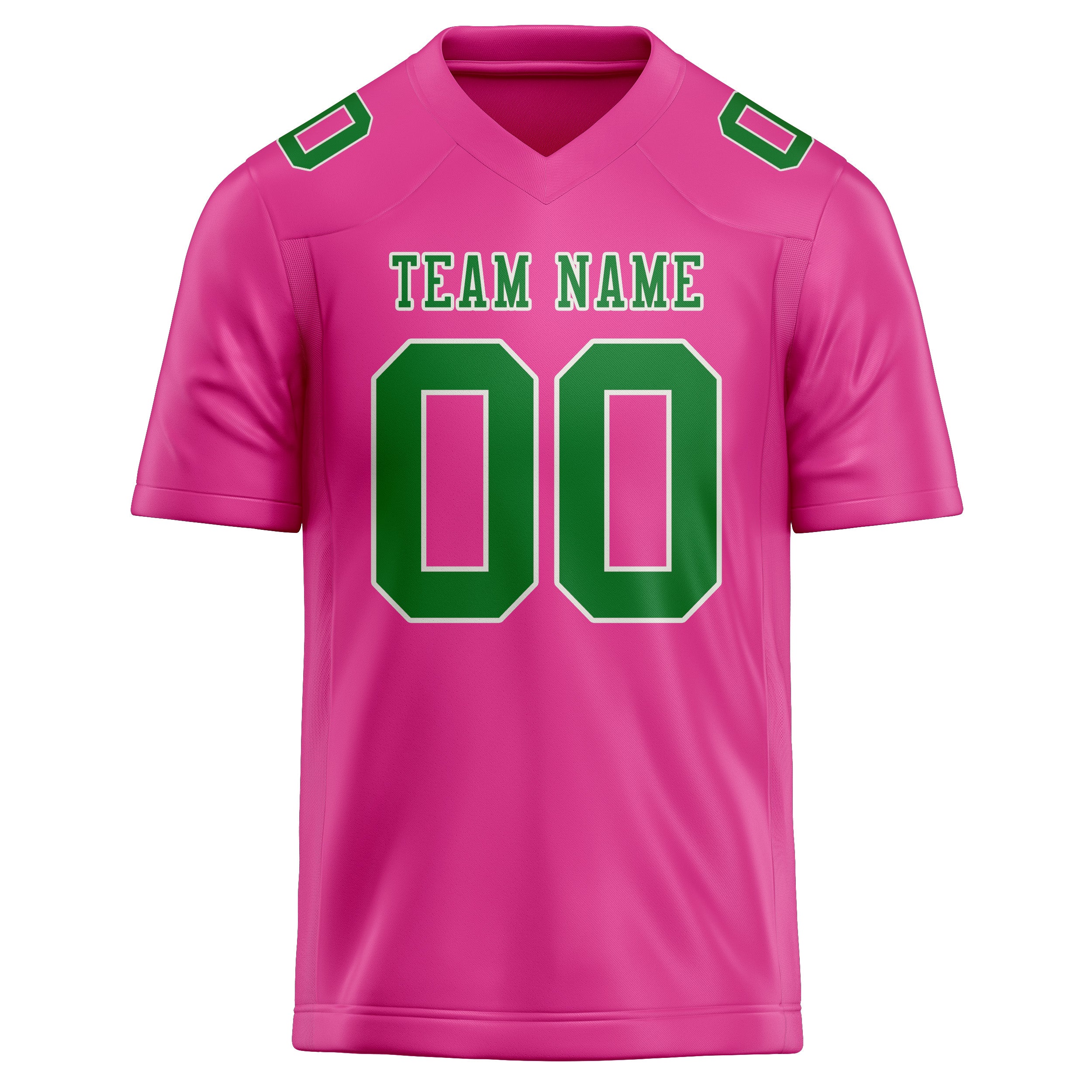 Custom Pink Emerald Green Football Jersey