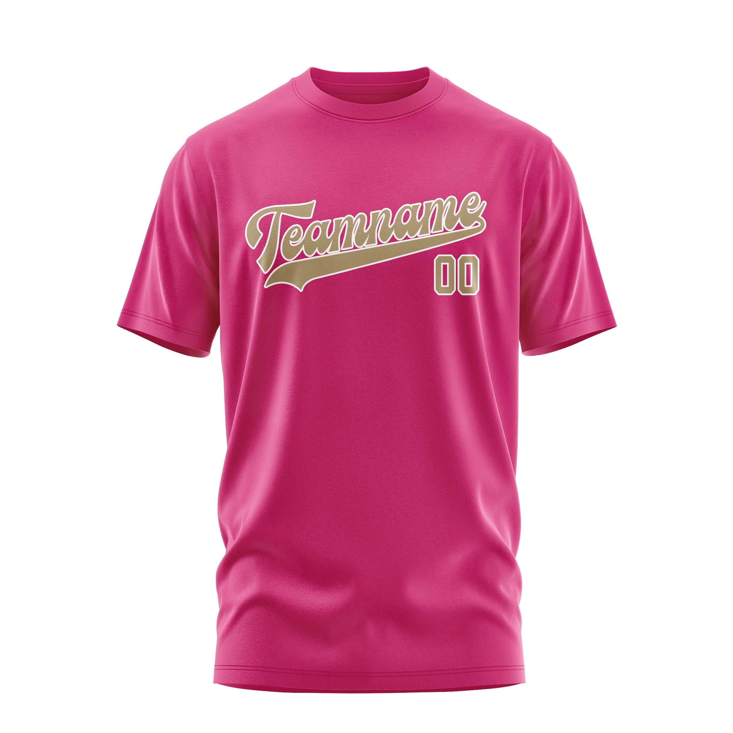 Custom Pink Light Khaki T-Shirt