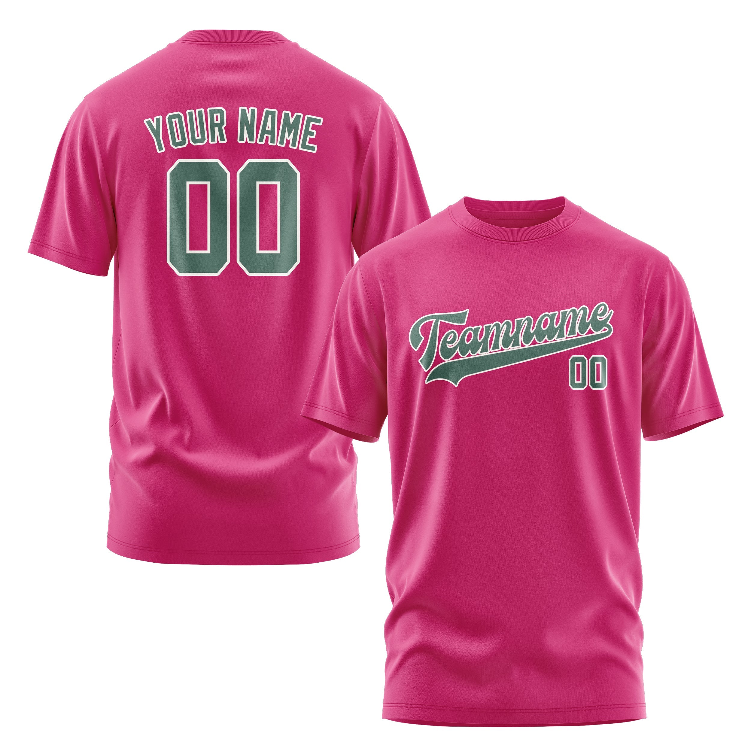 Custom Pink Blue Green T-Shirt
