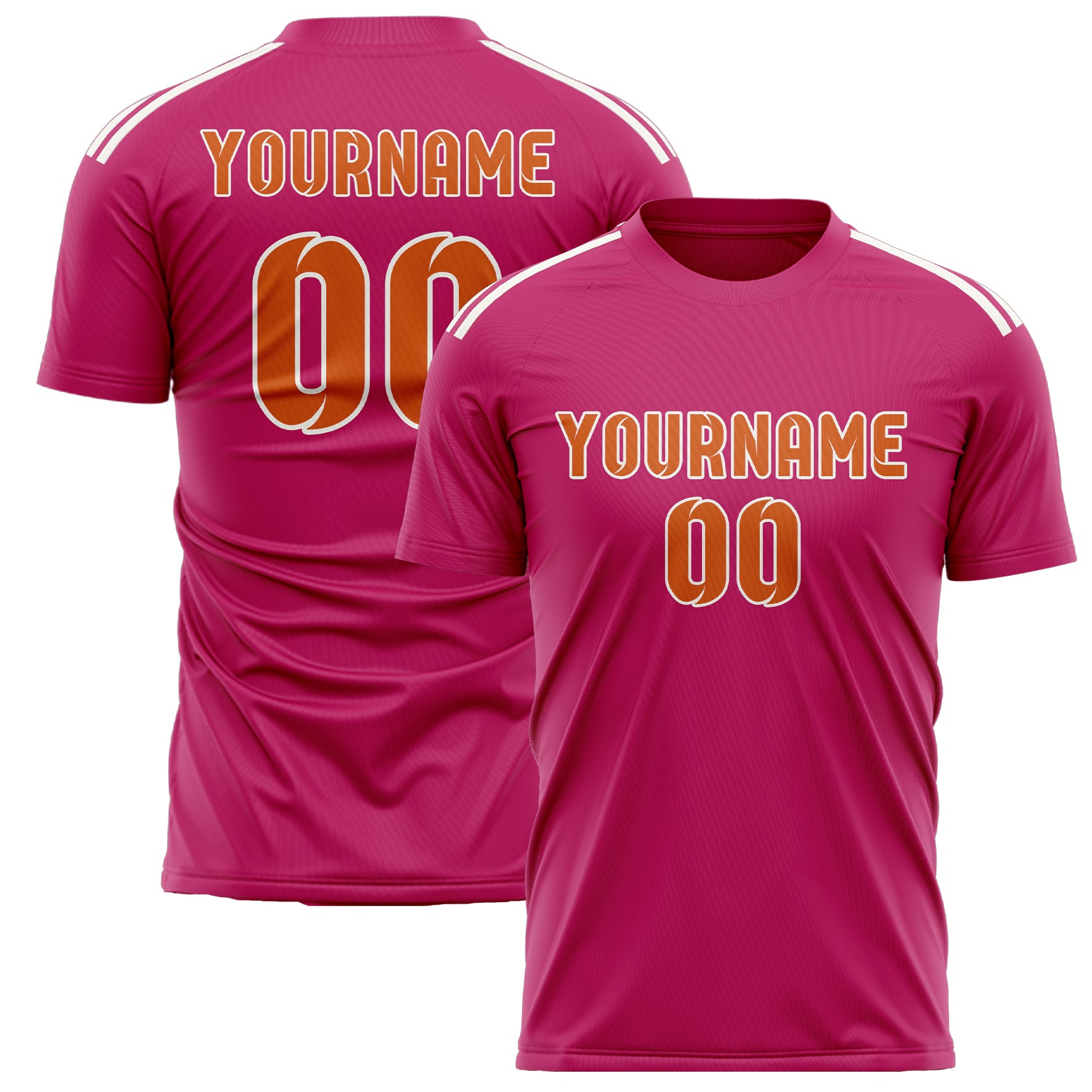 Custom Pink Orange Soccer Jersey