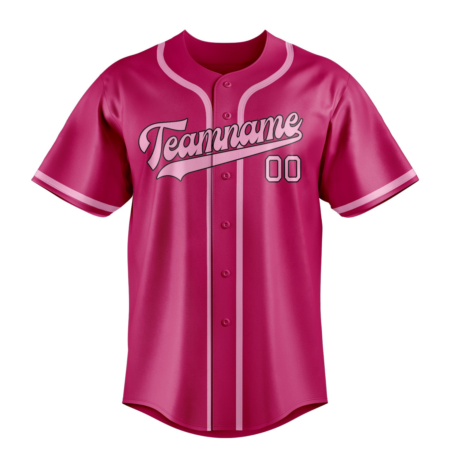 Custom Pink Light Pink Baseball Jersey