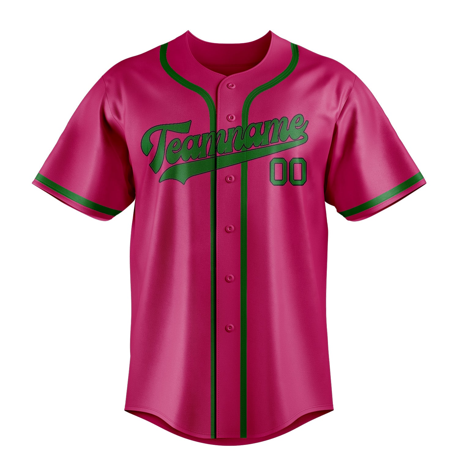 Custom Pink Emerald Green Baseball Jersey
