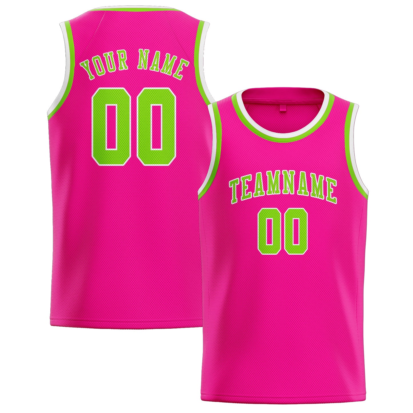 Custom Pink Emerald Green Basketball Jersey