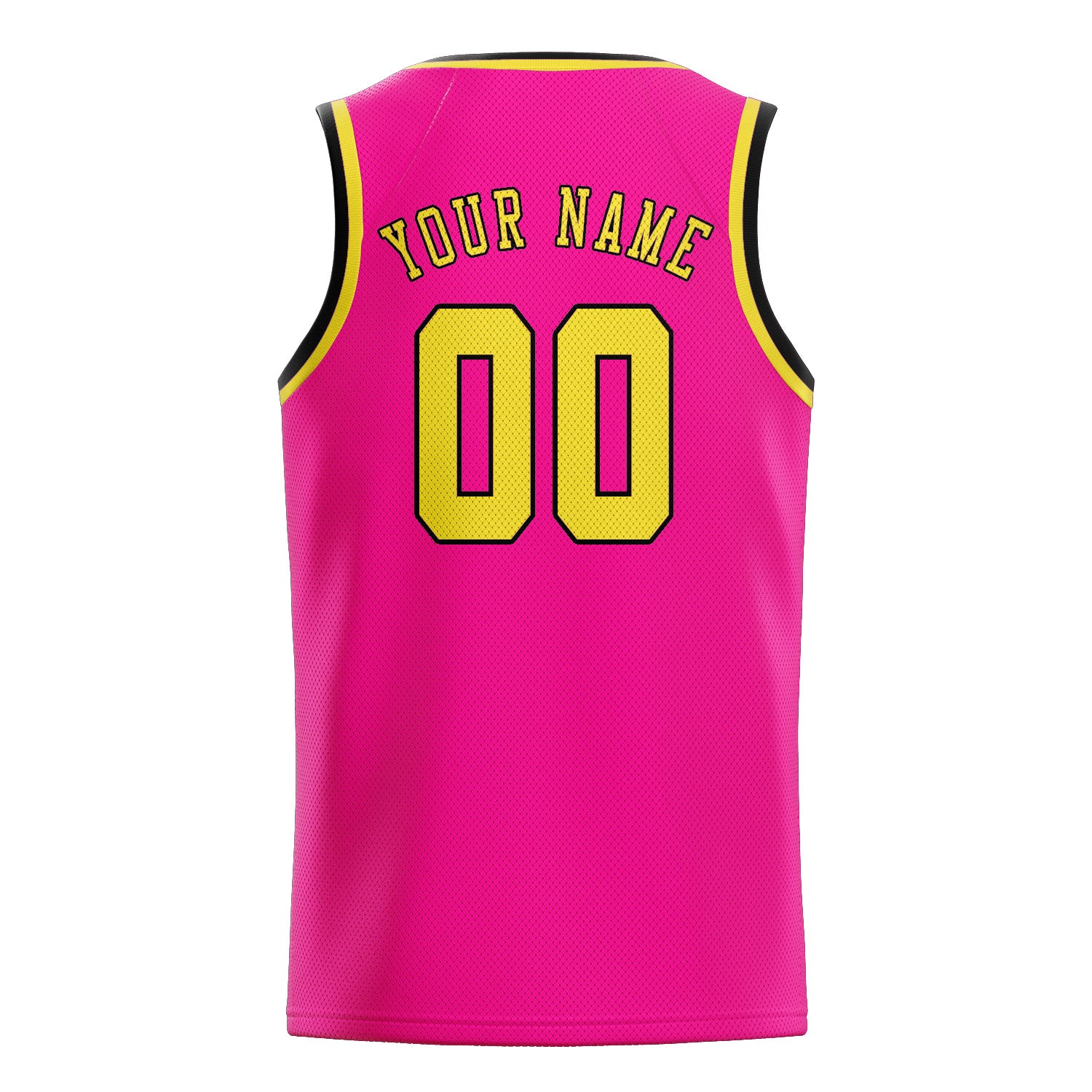 Custom Pink Light Yellow Basketball Jersey