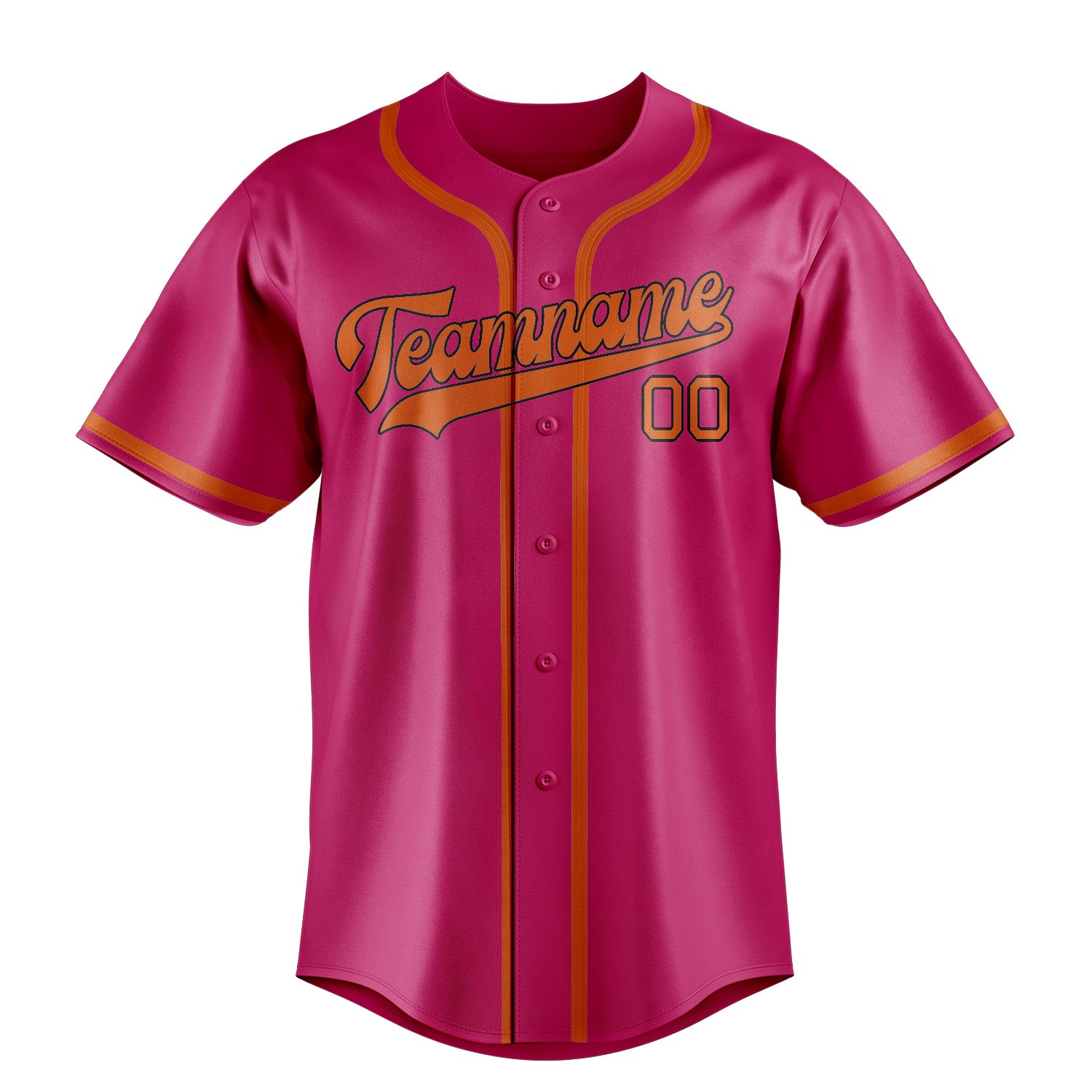 Custom Pink Orange Baseball Jersey