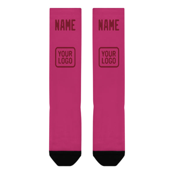 Custom Pink Crimson Red Knee-High Sock