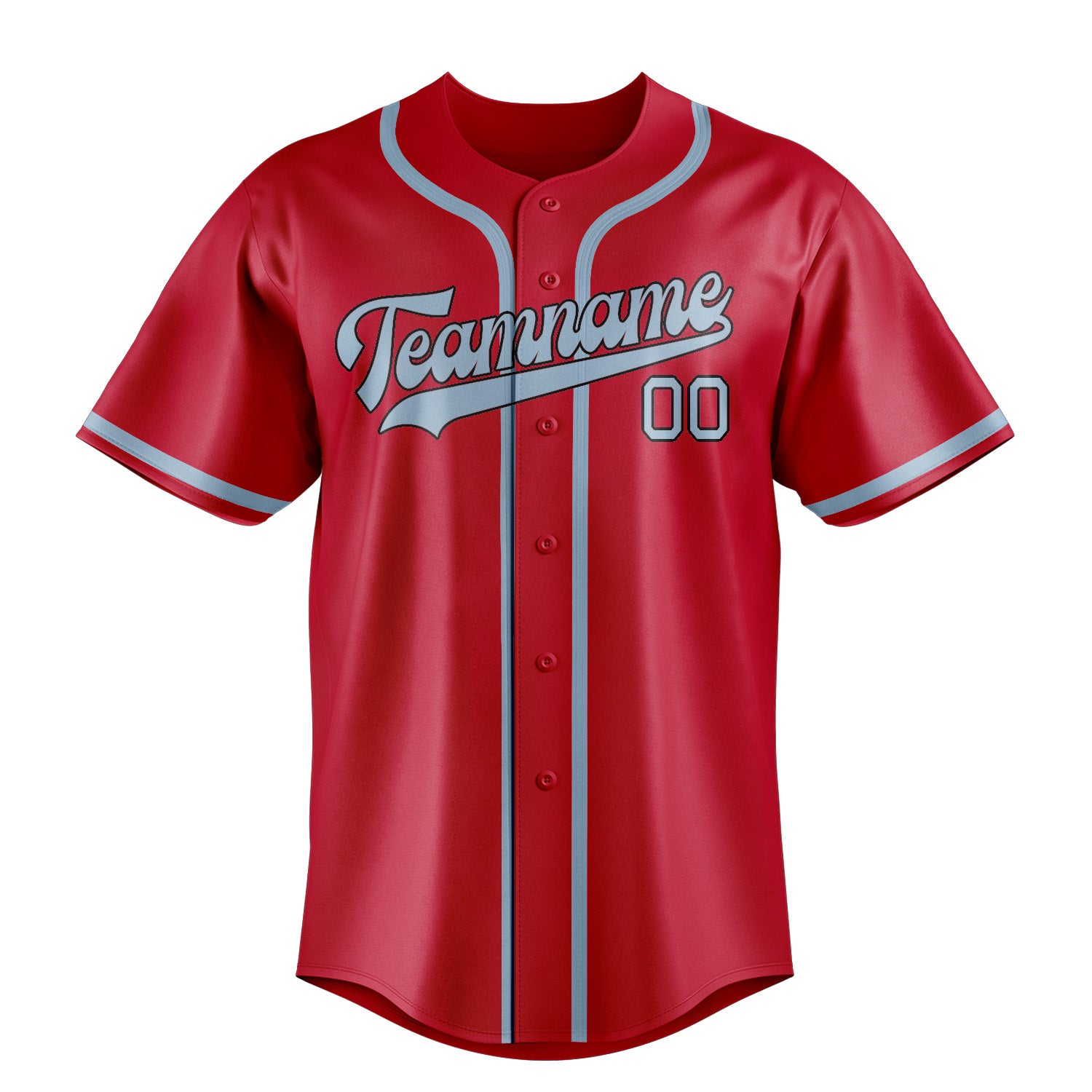 Custom Red Light Blue Baseball Jersey
