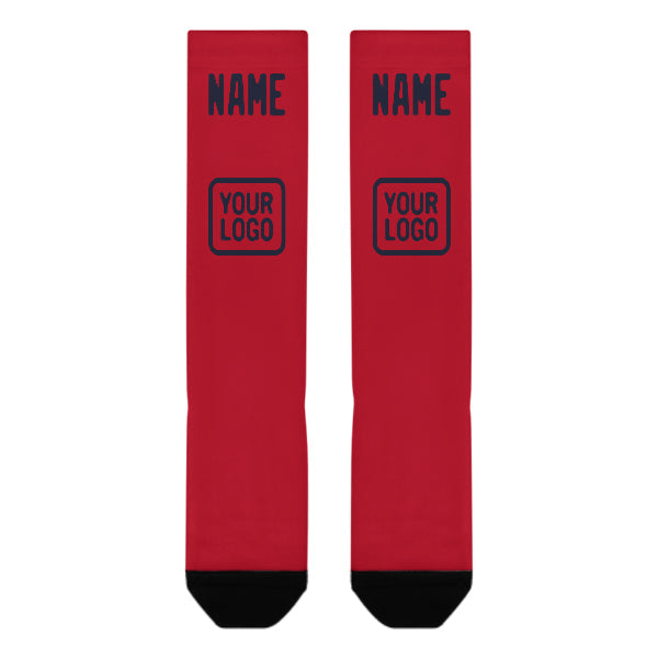 Custom Red Navy Knee-High Sock