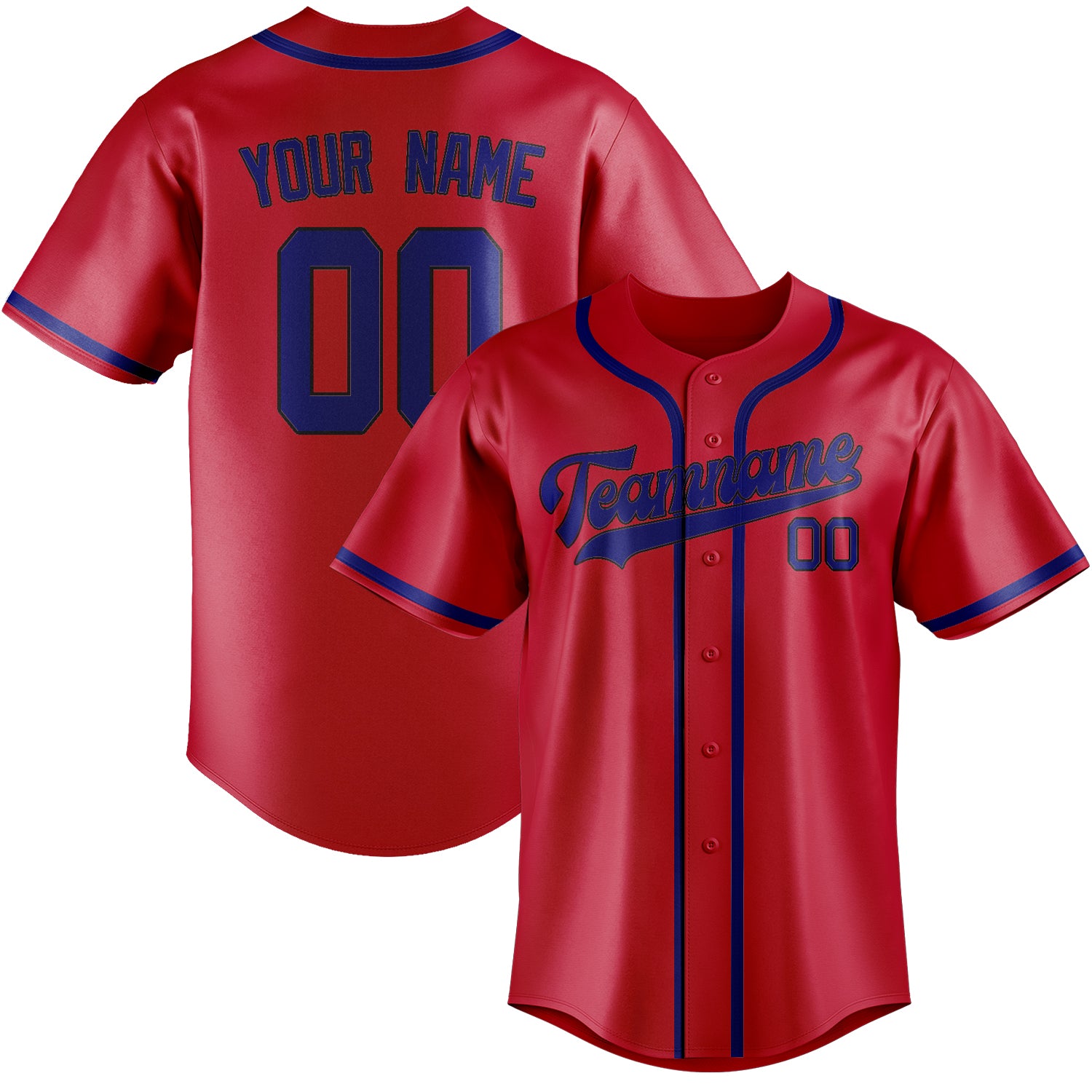 Custom Red Sky Blue Baseball Jersey