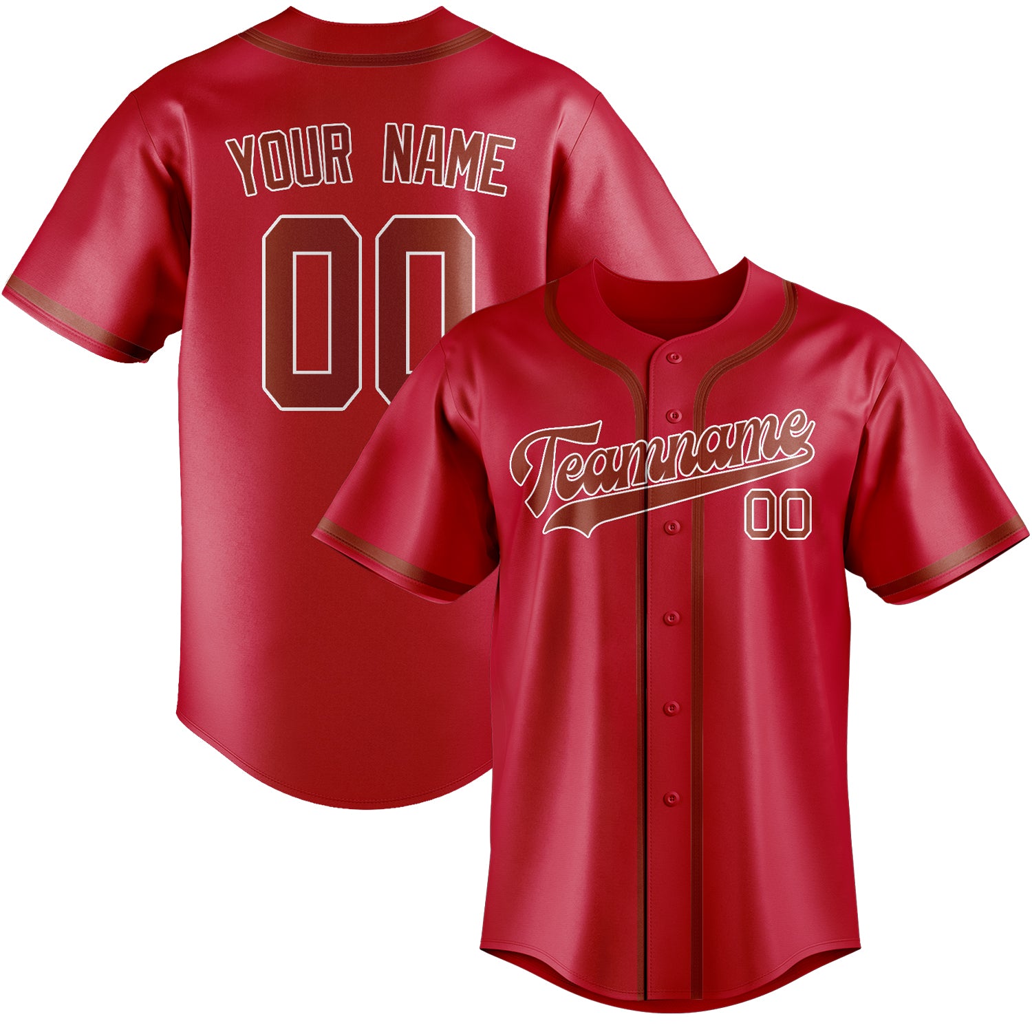 Custom Red Coral Red Baseball Jersey