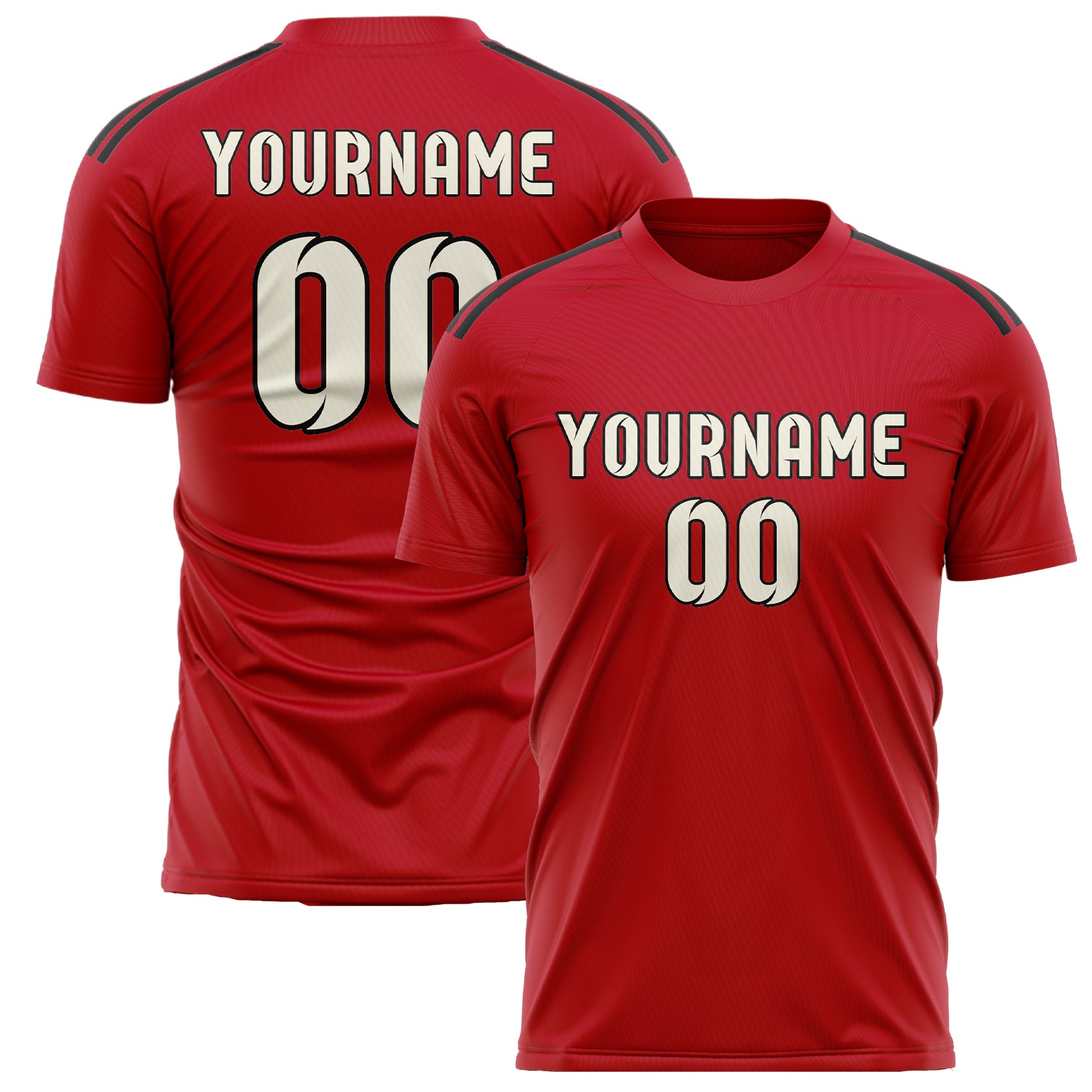 Custom Red Cream Soccer Jersey
