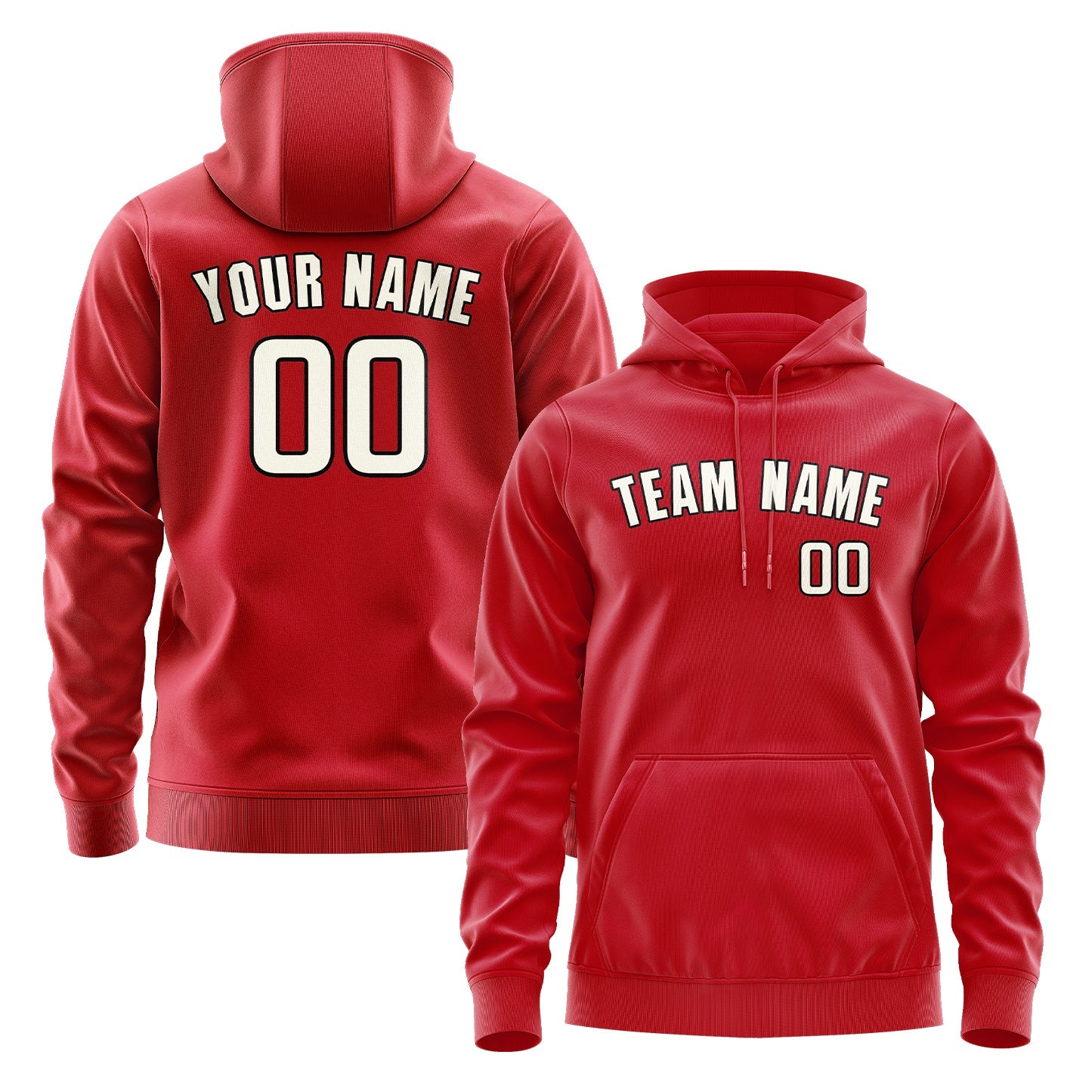 Custom Red Cream Hoodie