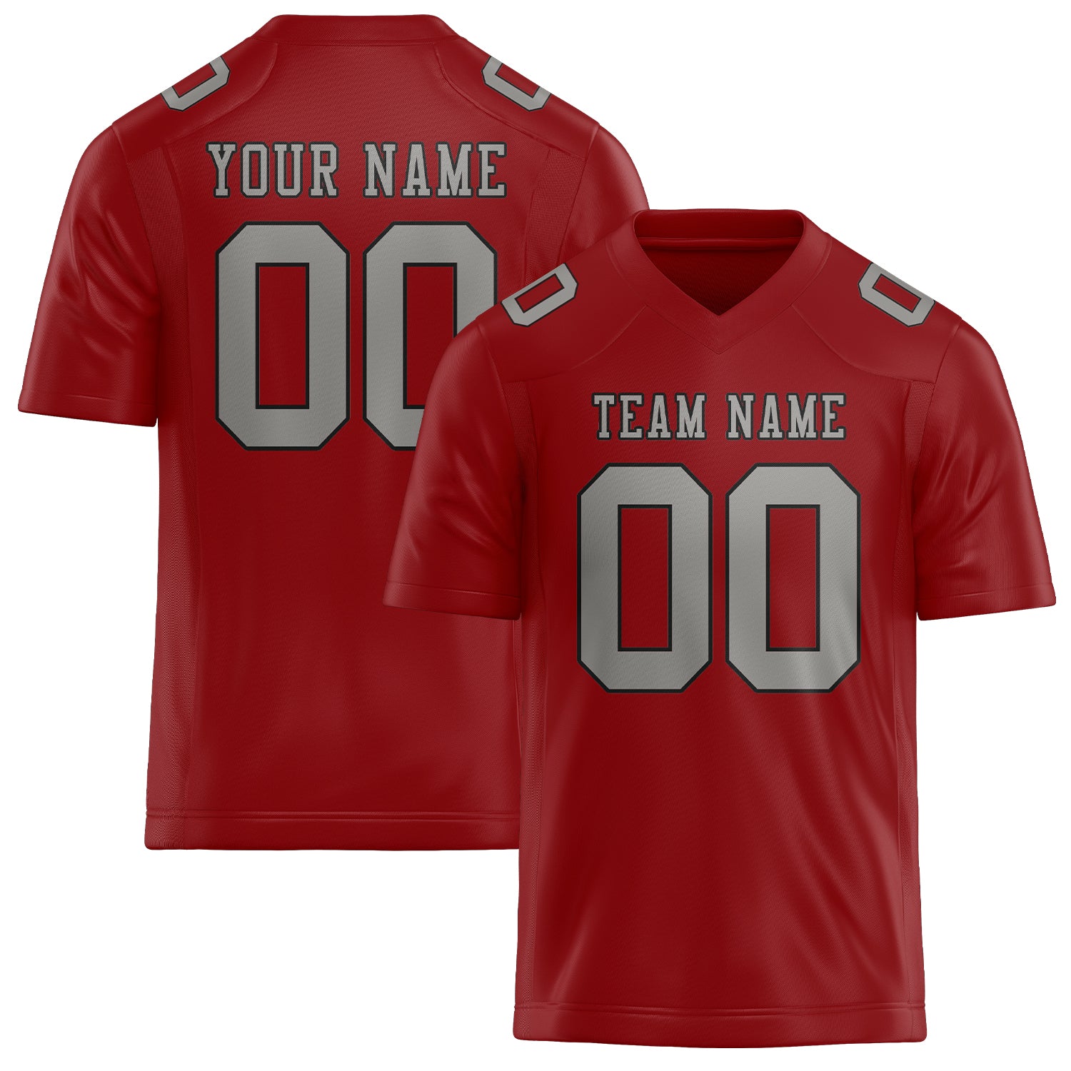 Custom Red Gray Football Jersey