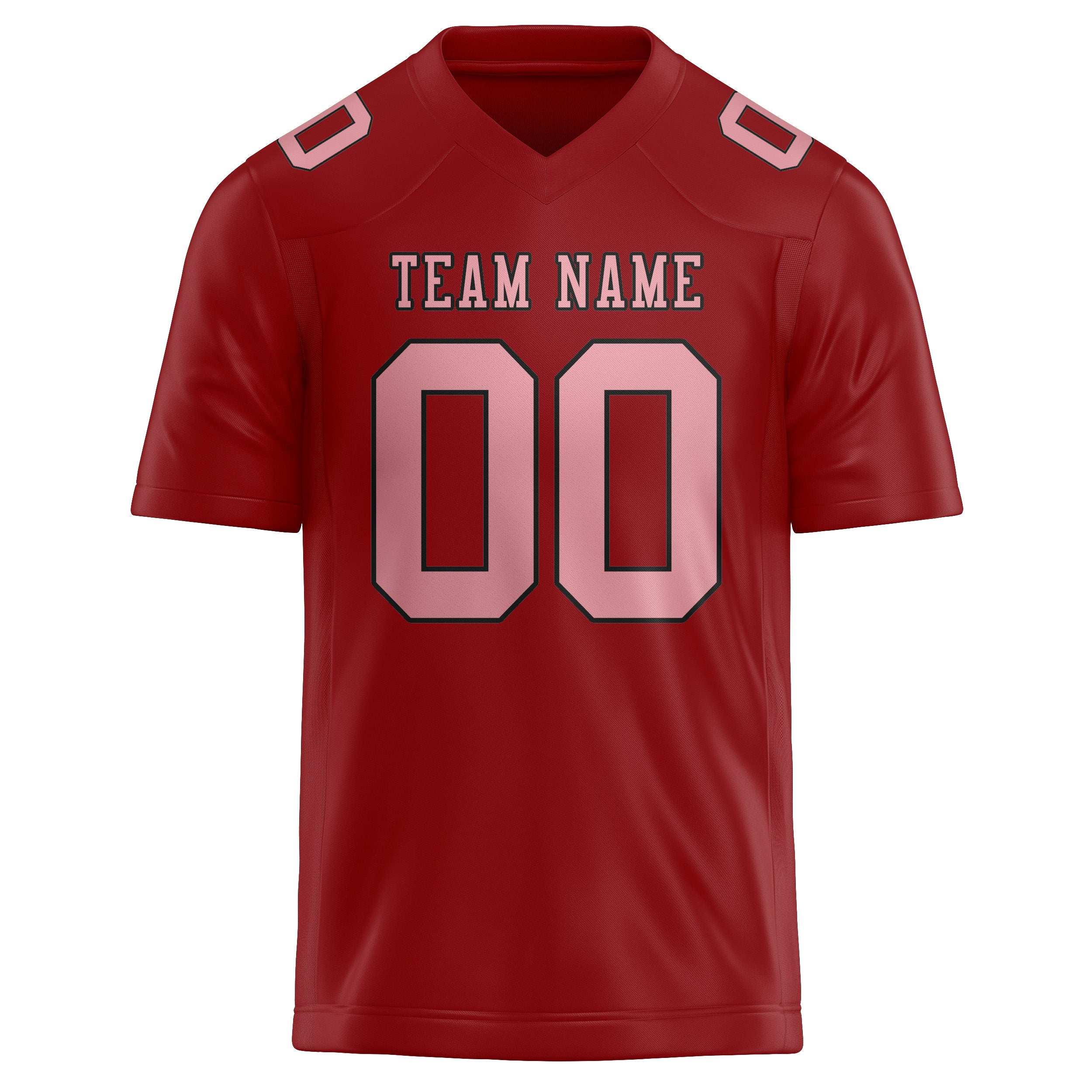 Custom Red Light Pink Football Jersey