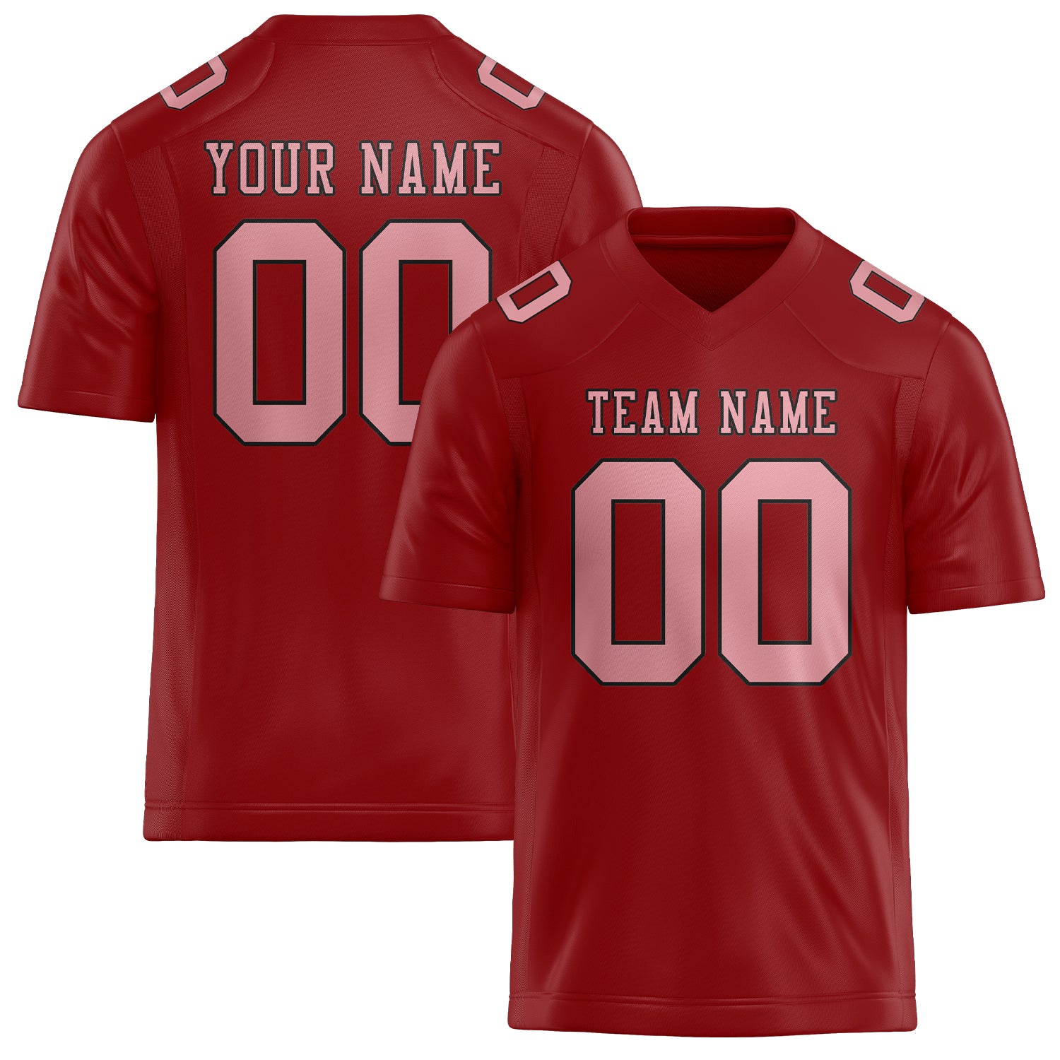 Custom Red Light Pink Football Jersey