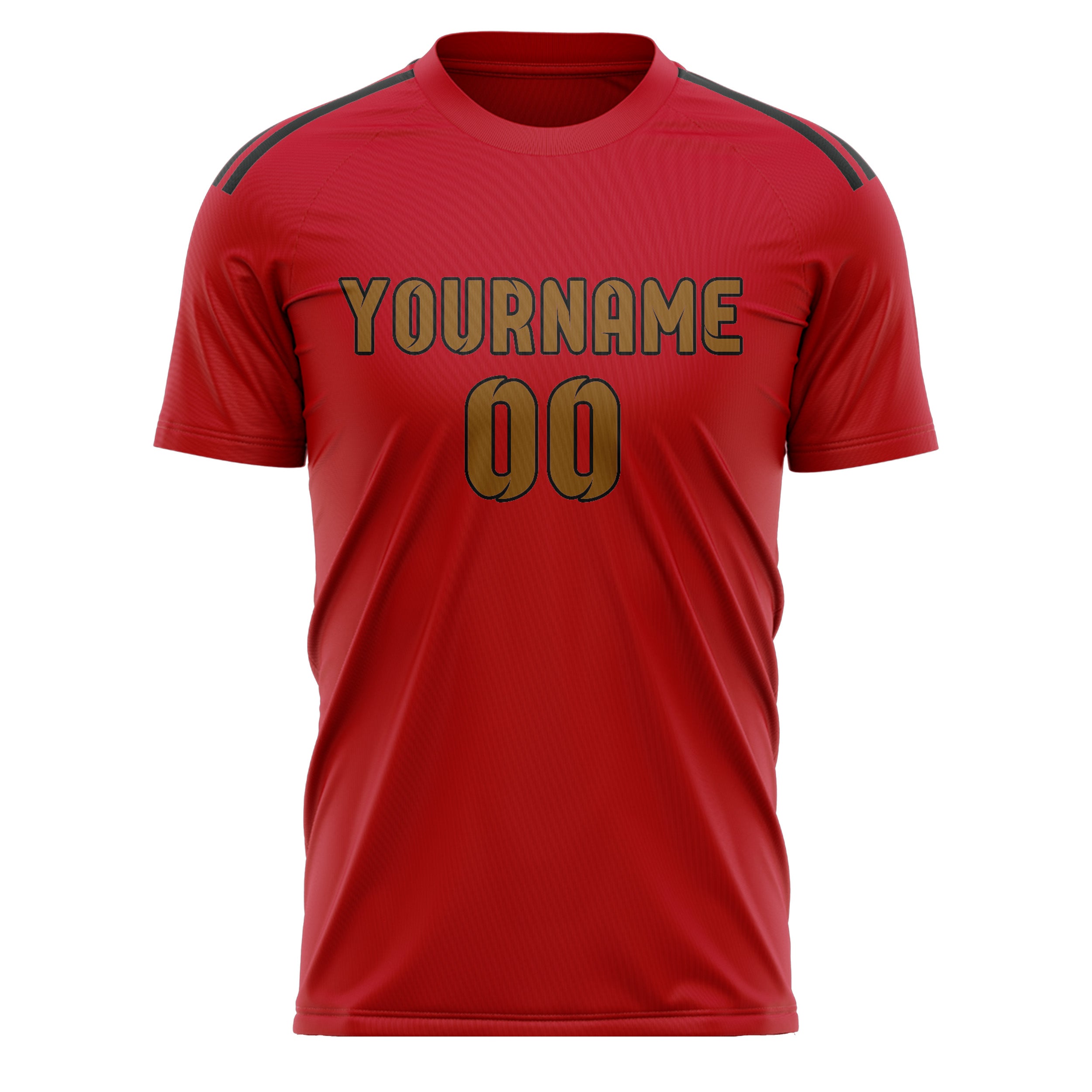 Custom Red Khaki Soccer Jersey
