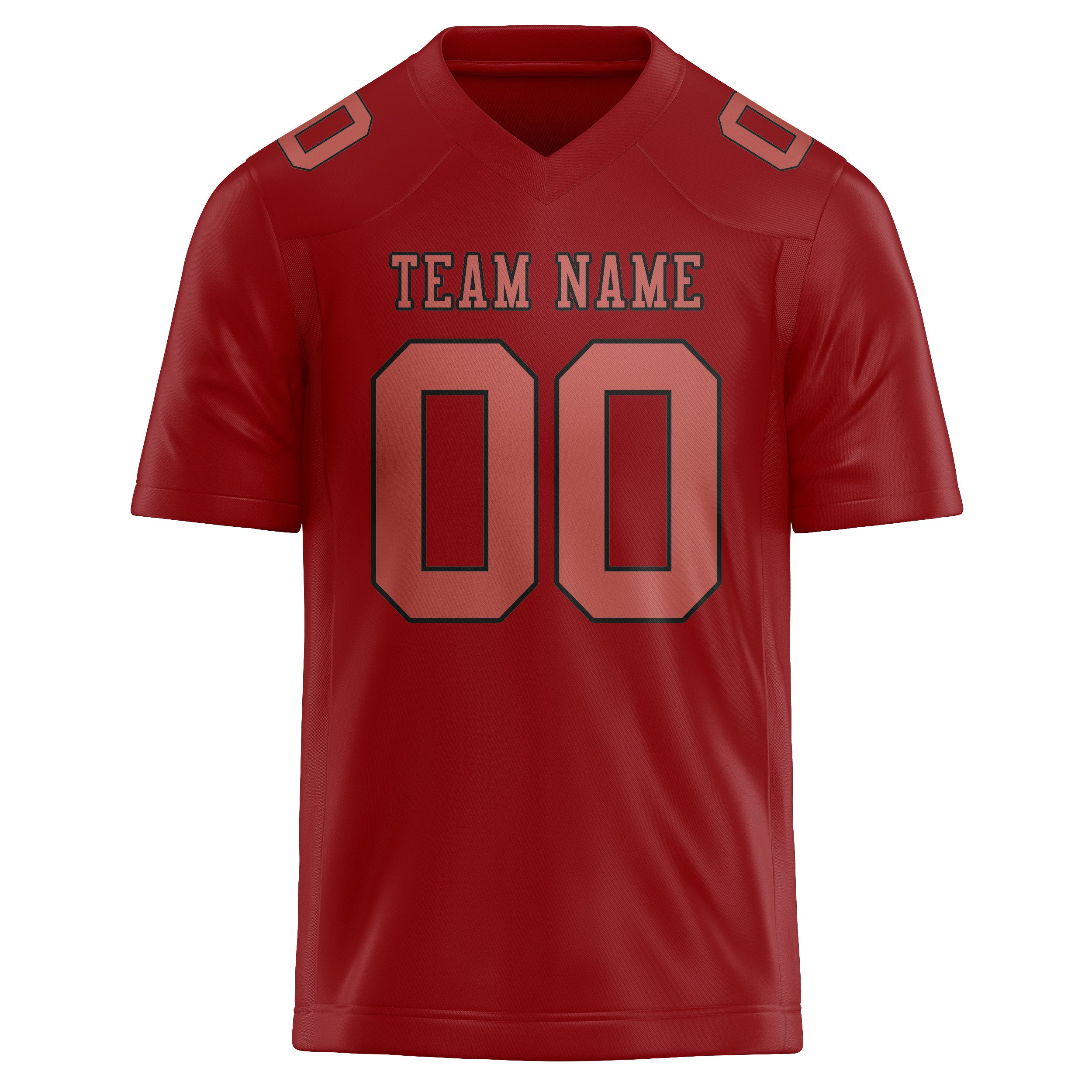 Custom Red Copper Rose Football Jersey