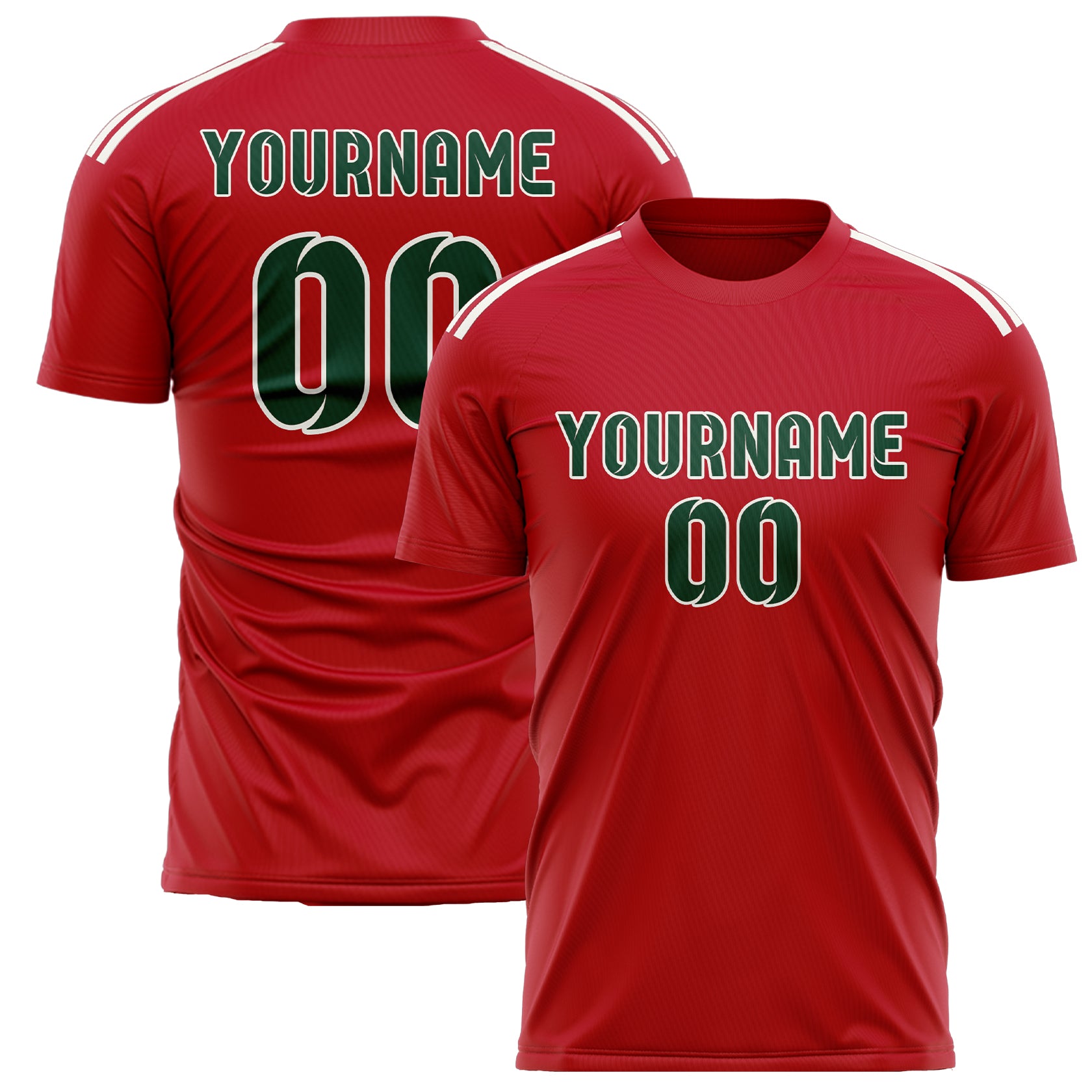 Custom Red Green Soccer Jersey