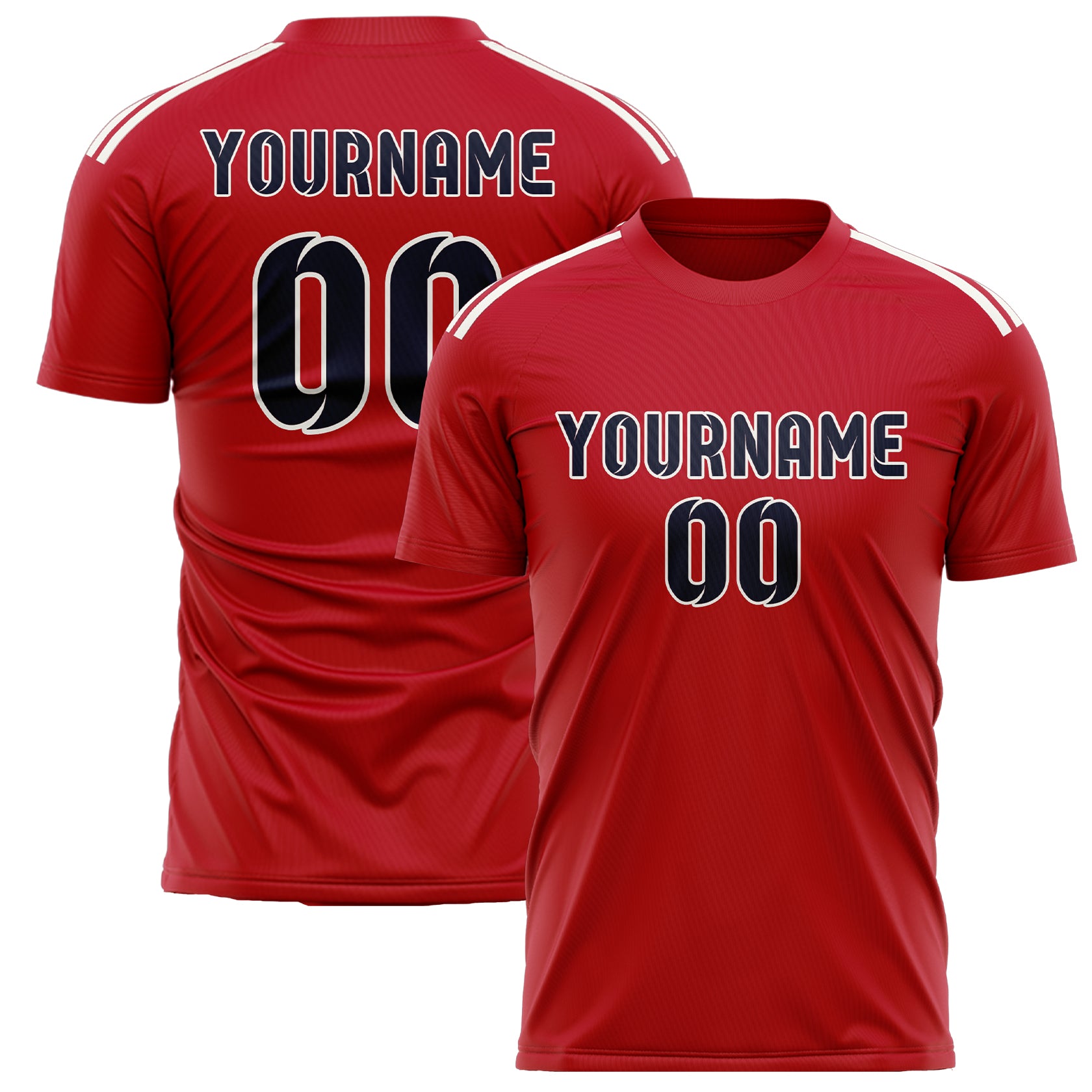 Custom Red Navy Soccer Jersey