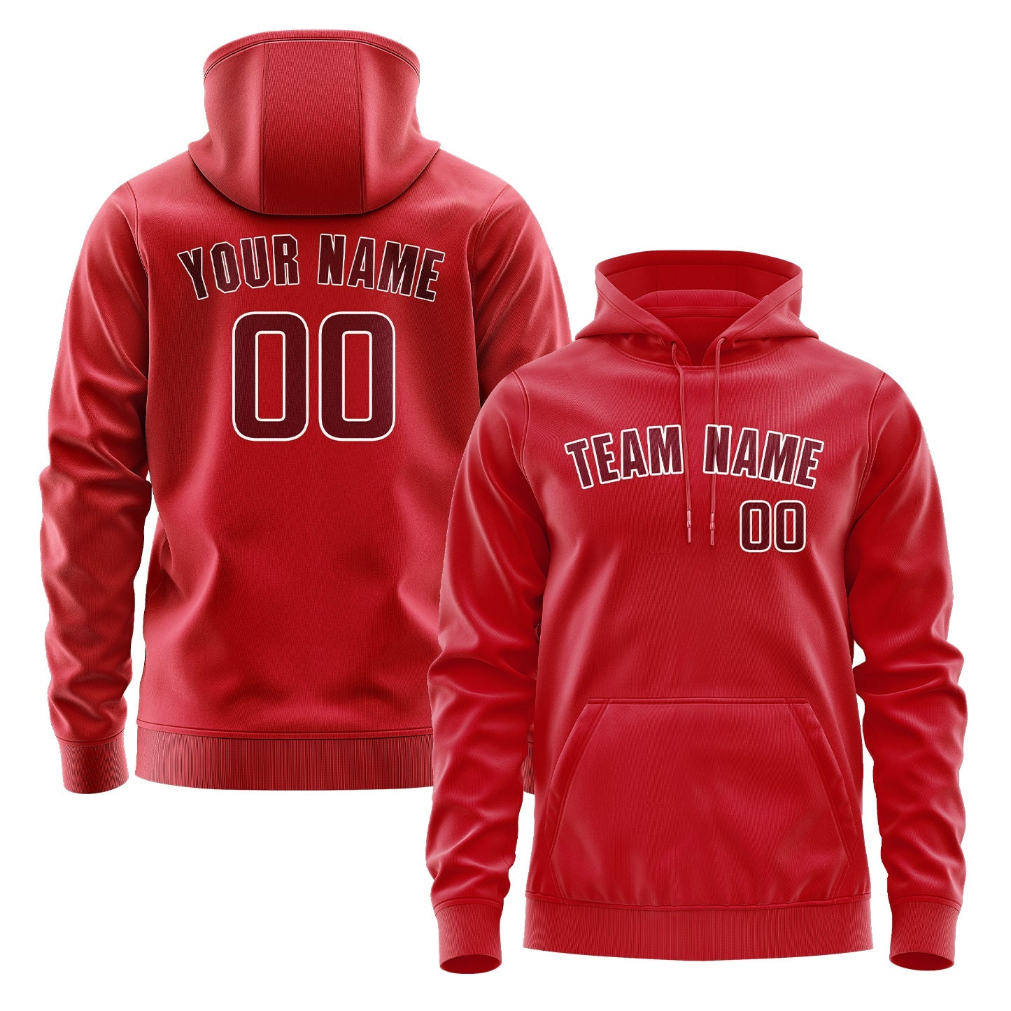 Custom Red Crimson Red Hoodie