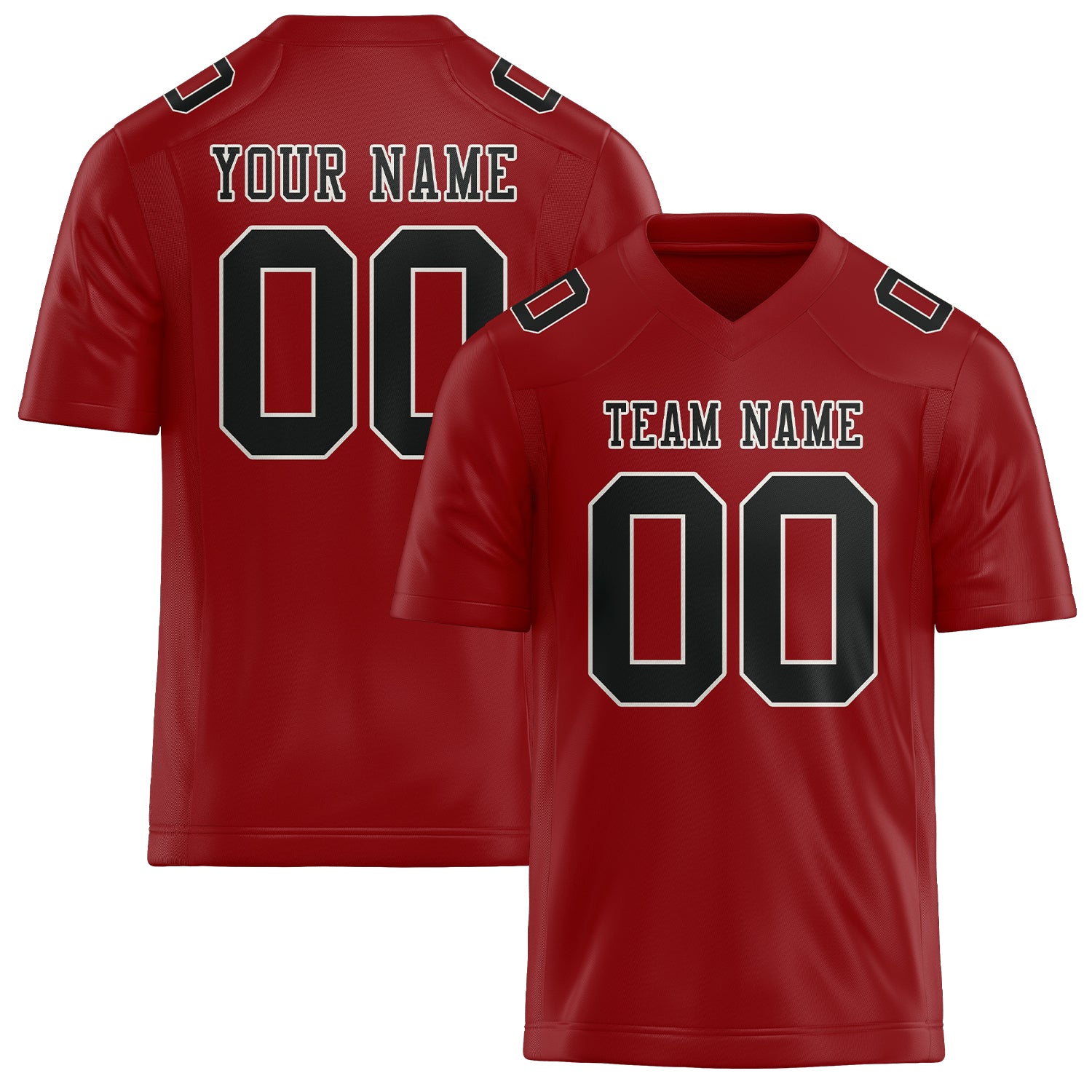 Custom Red Black Football Jersey