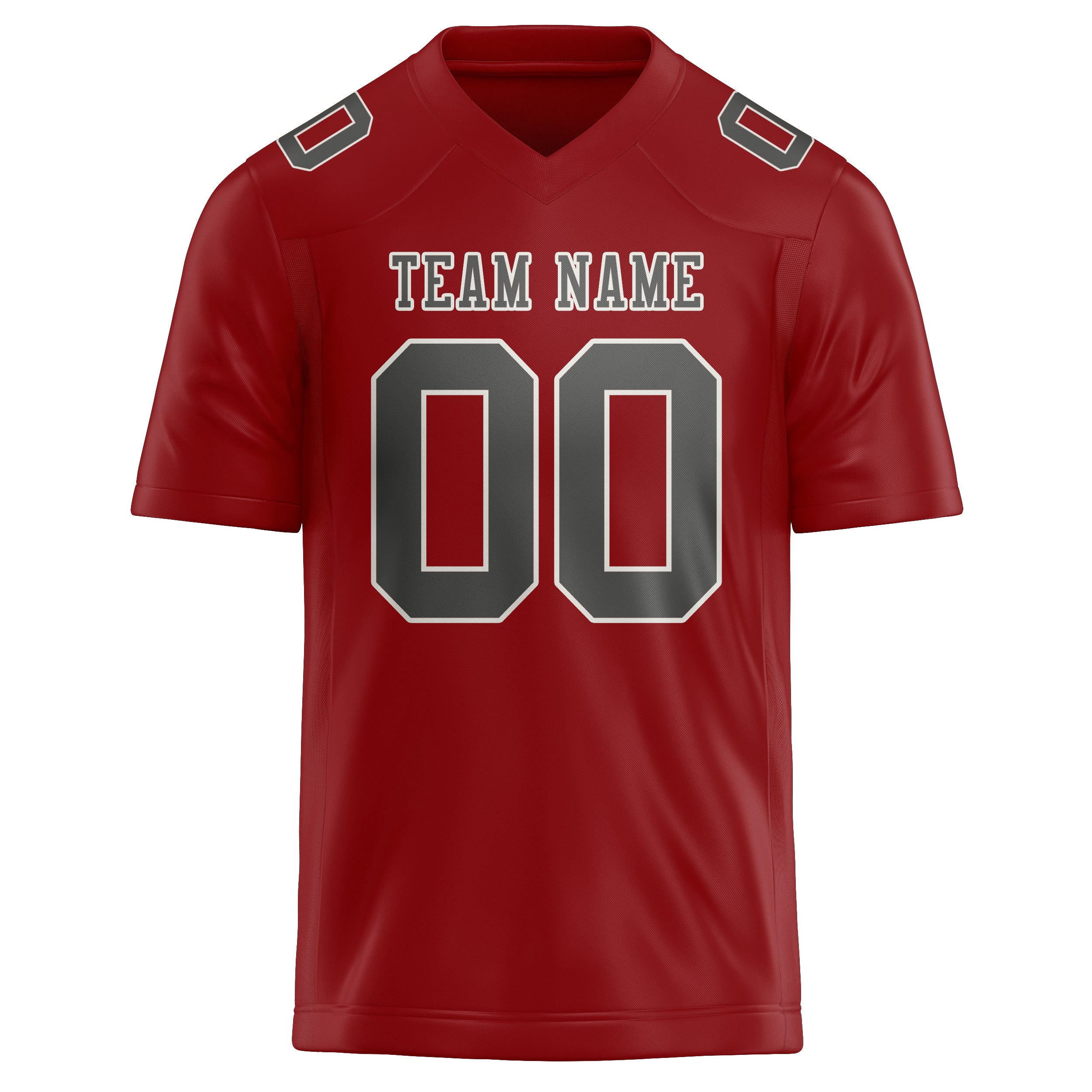 Custom Red Dark Grey Football Jersey