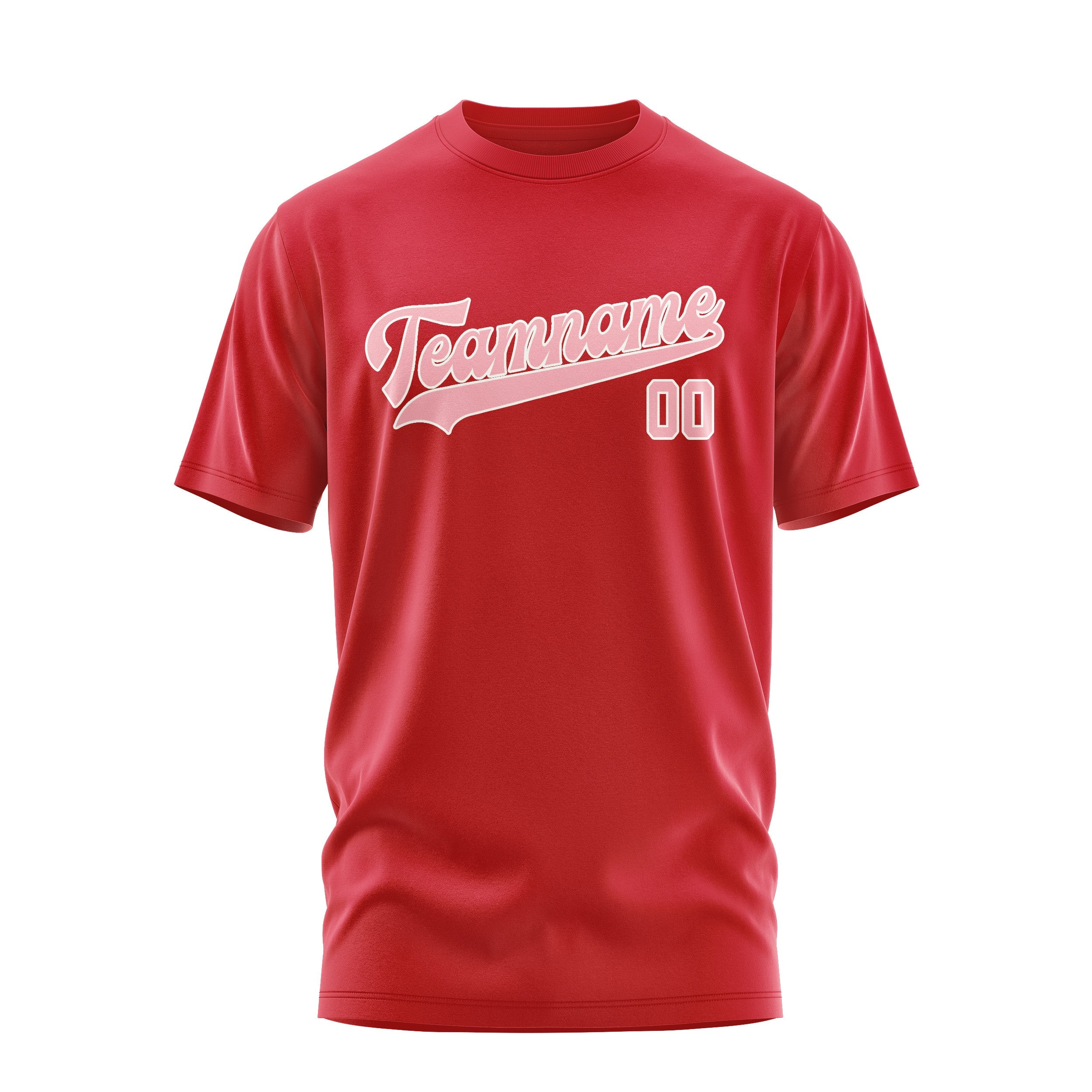 Custom Red Light Pink T-Shirt